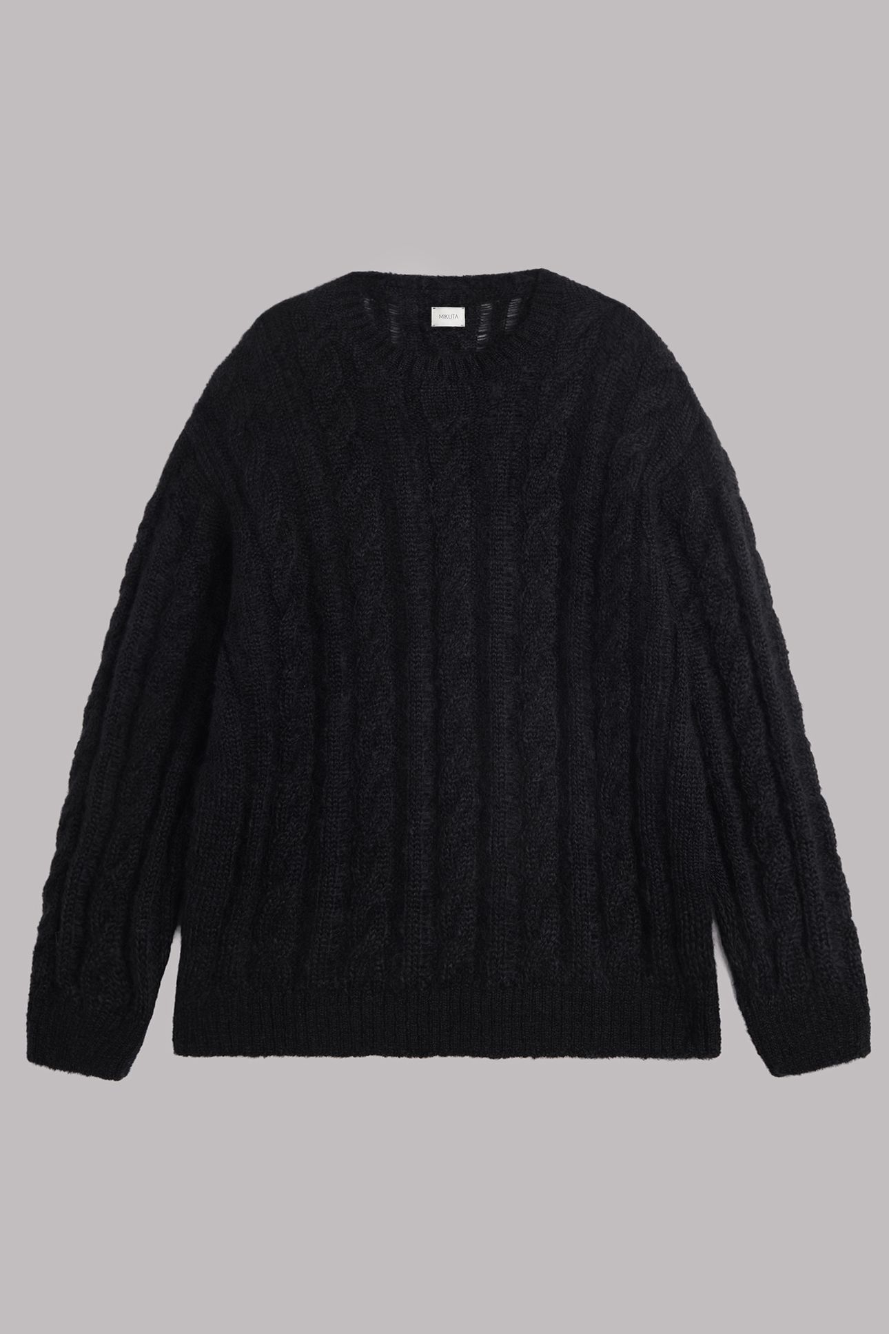 THE BLACK OVERSIZED CABLE KNITTED SWEATER BLACK 3