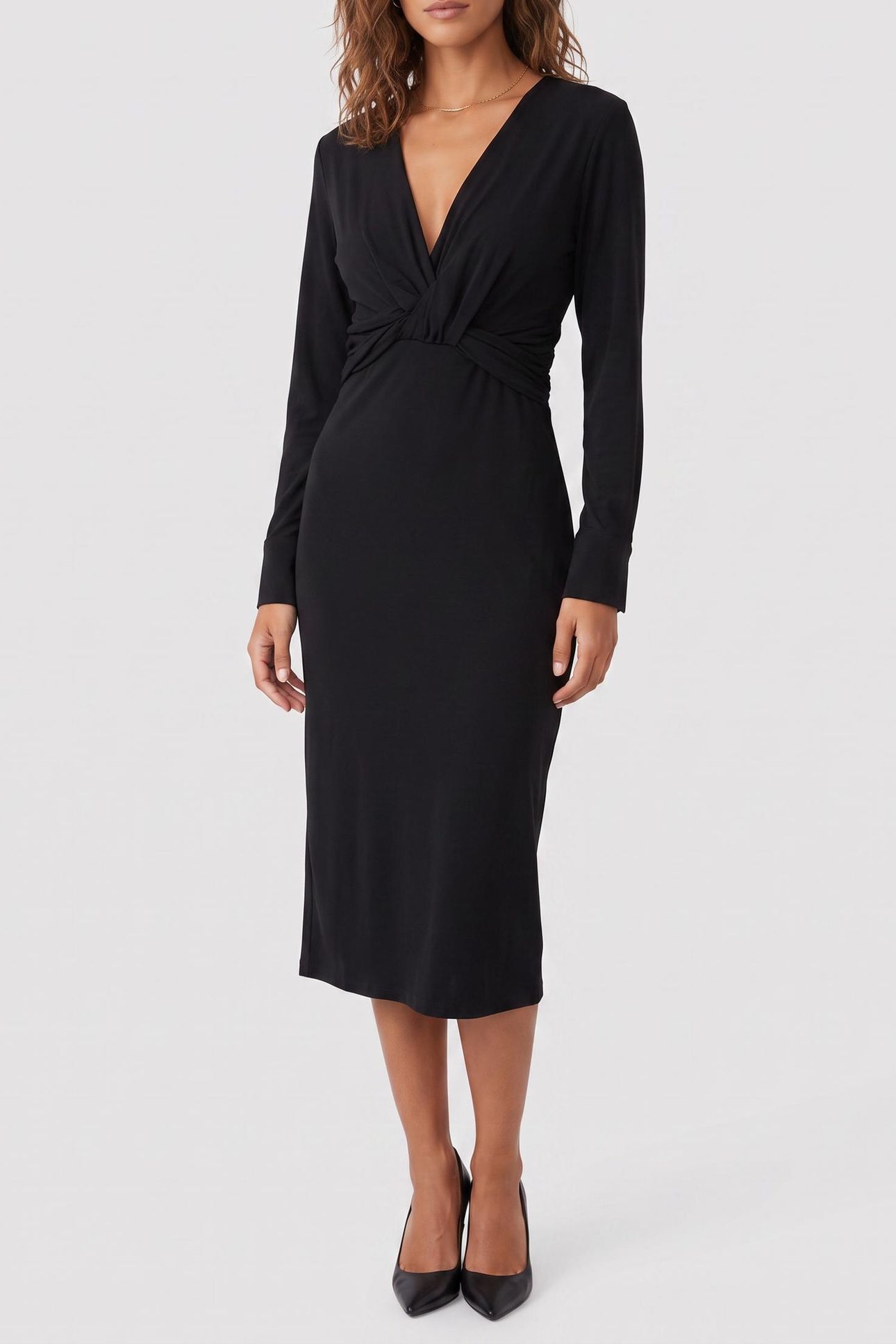 MATILDE LS WRAP DRES JET BLACK A996 1
