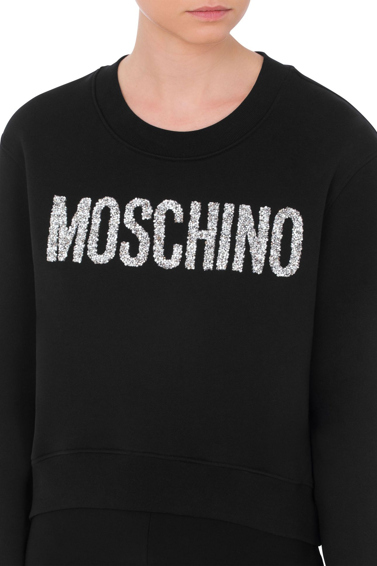 SPARKLING LOGO ORGANIC COTTON SWEATSHIRT BLACK 4