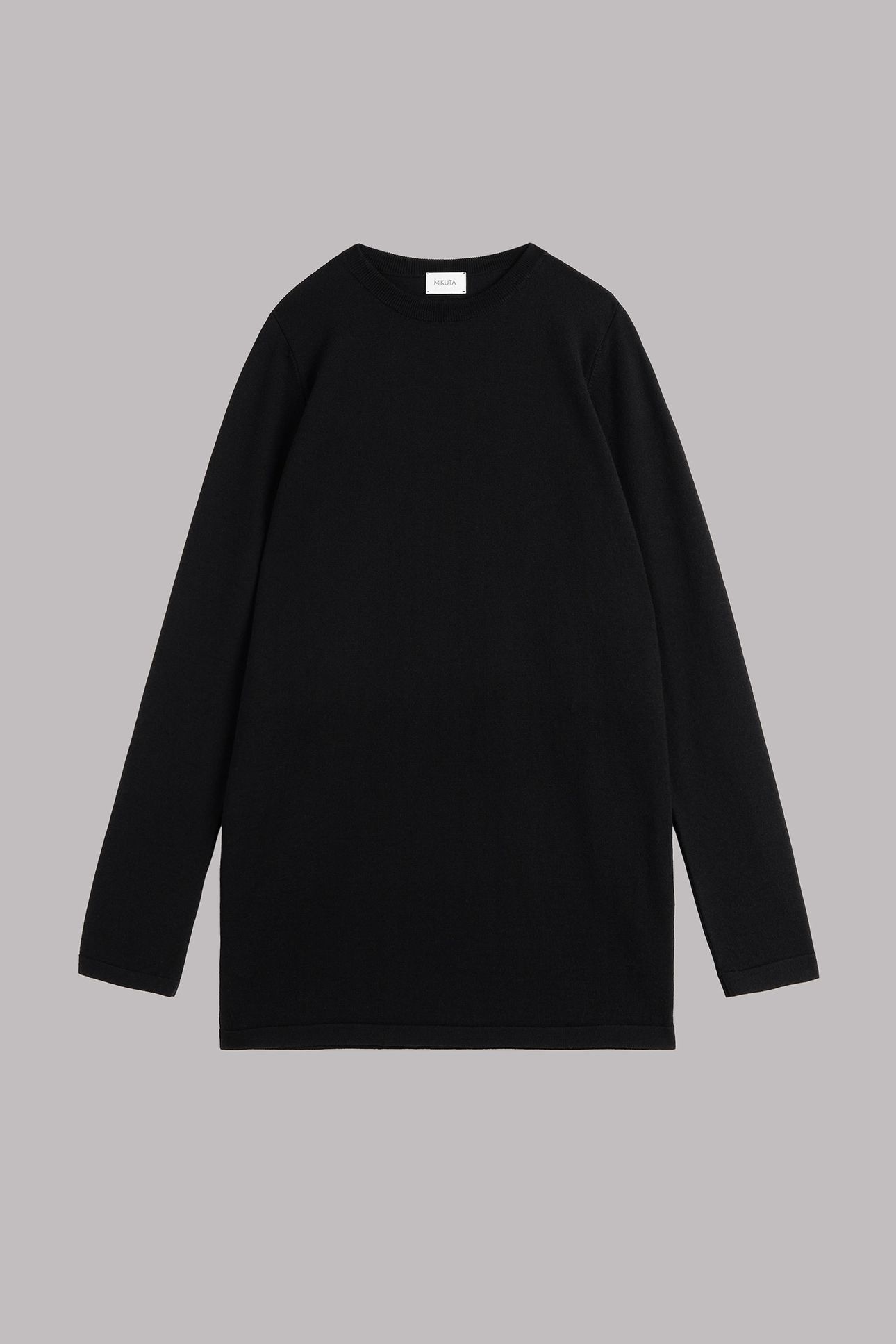 THE BLACK KNIT SHORT LONGSLEEVE DRESS BLACK 3