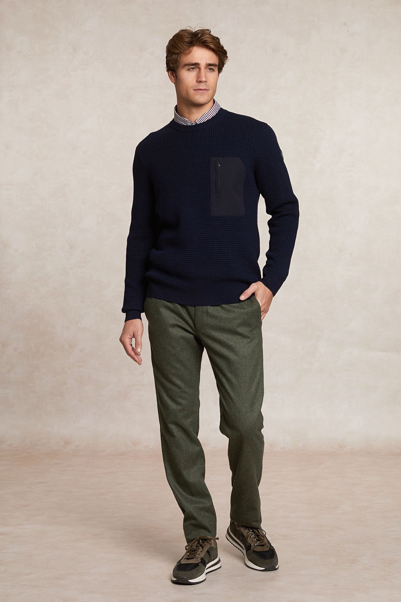 CLASSIC FLANNEL PANTS ELASTIC WAIST GREEN 1