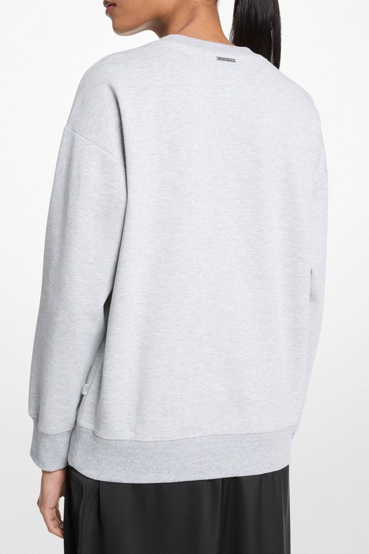 MK EMBOSSED LOGO CREW PEARL HEATHER 2