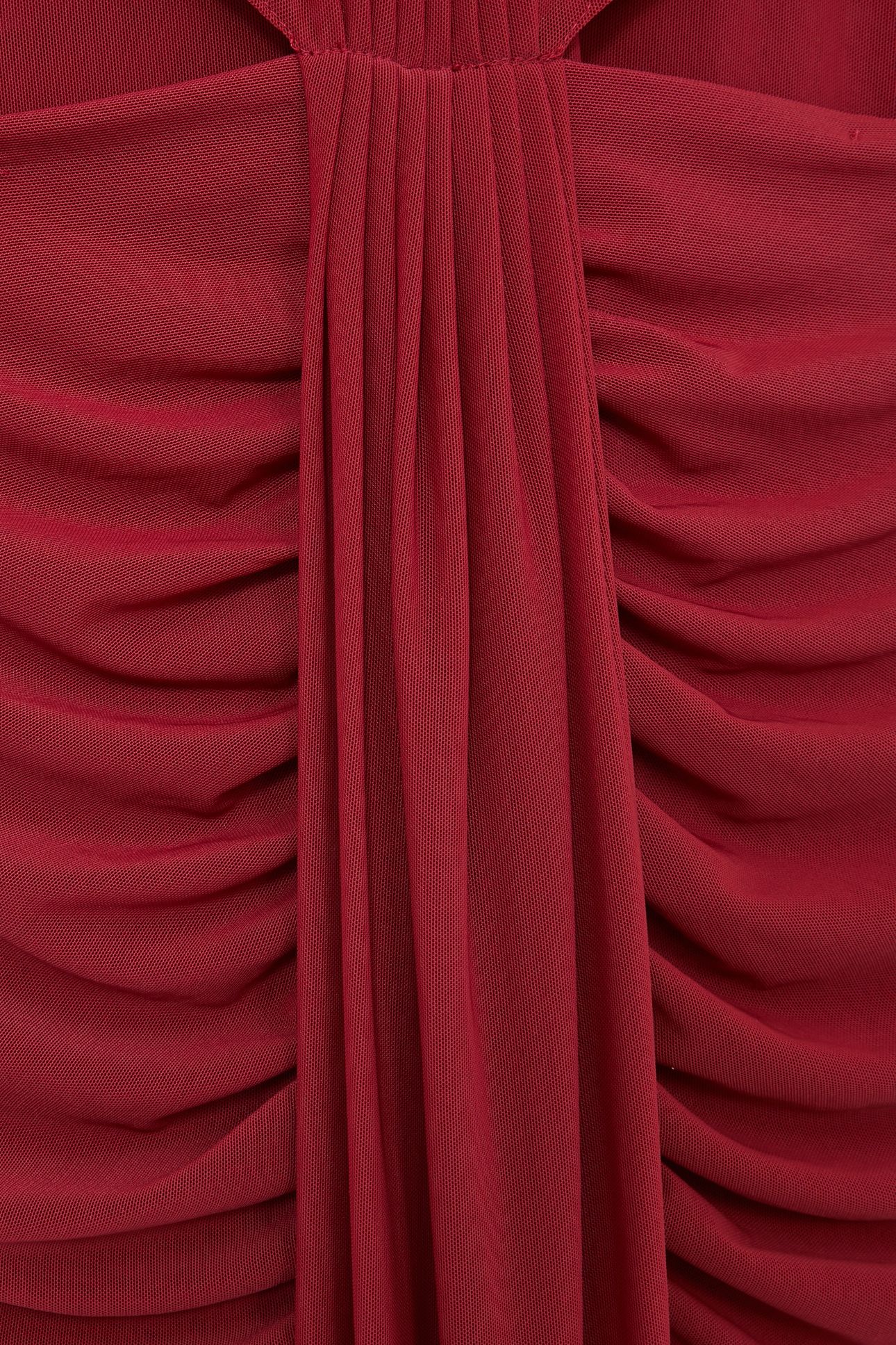 SLEEVELESS RUCHED MAXI DRESS DARK RED 6