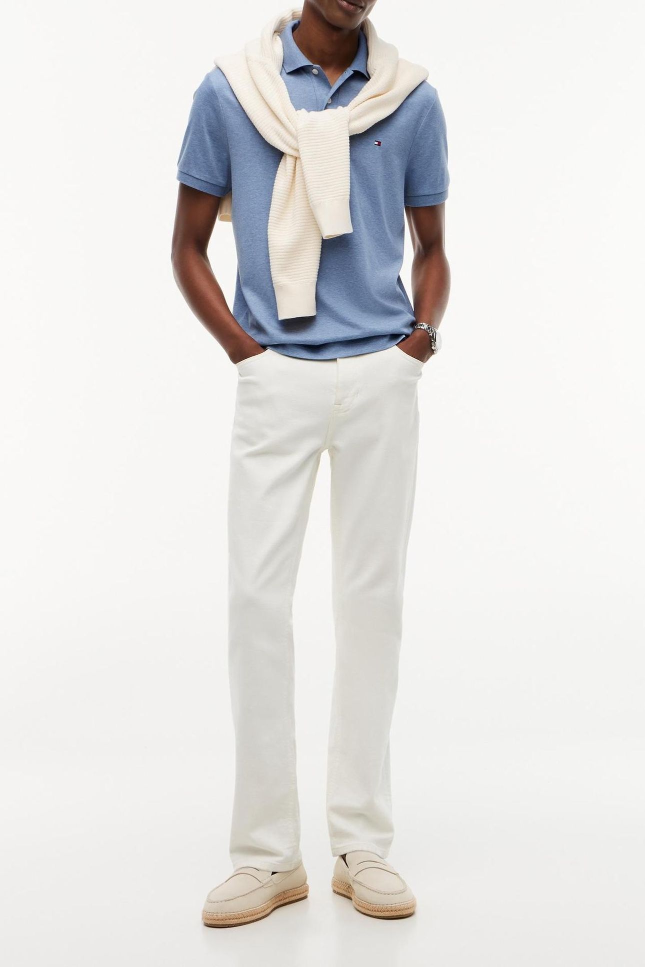LIQUID COTTON REGULAR POLO HEATHERED BLUE 2