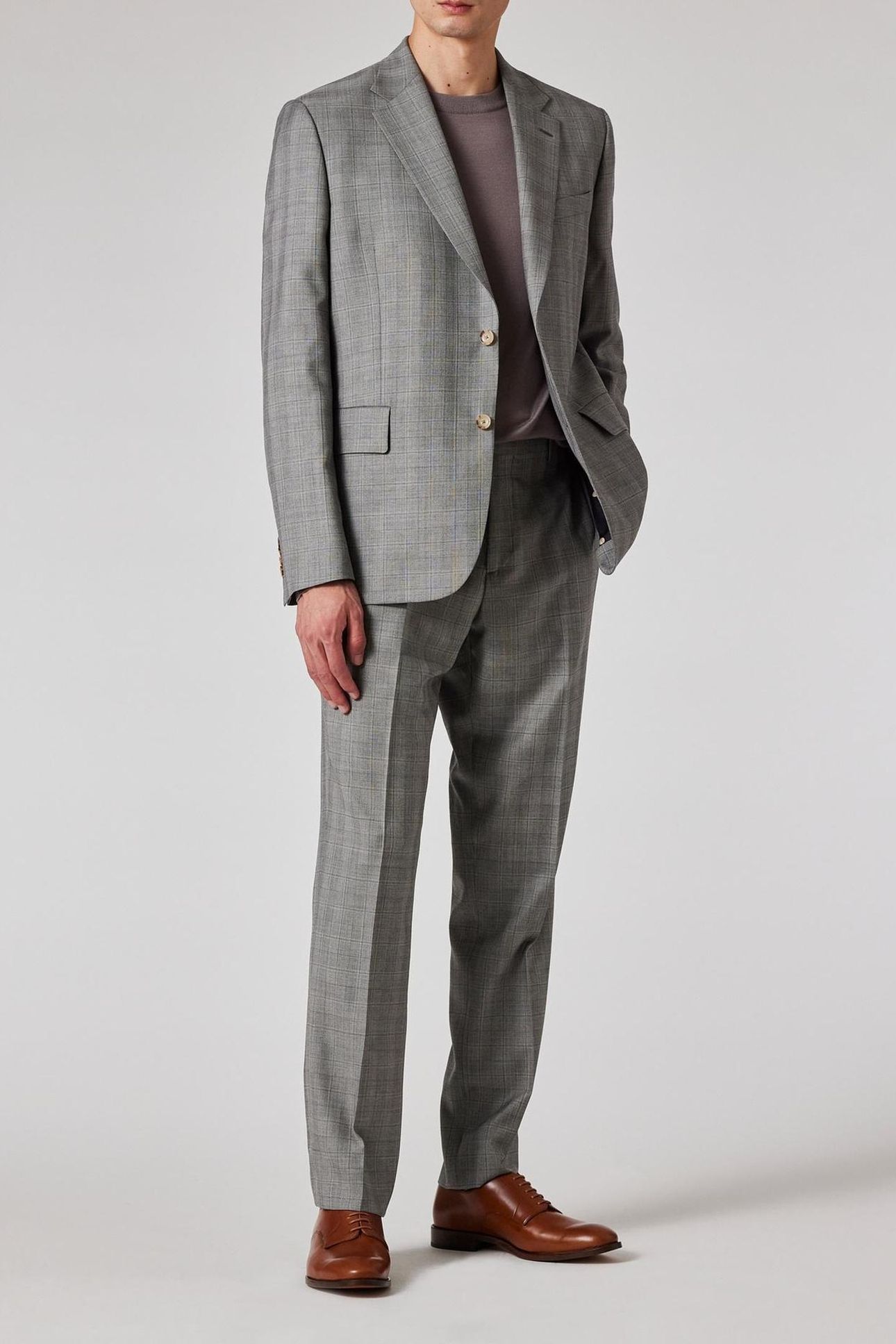 MENS TAILORED FIT 2 BUTTON SUIT GREY 1