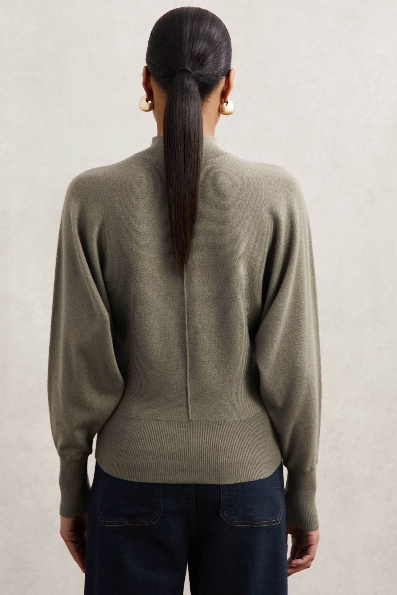 FUNNEL NECK JUMPER SAGE GREEN 2
