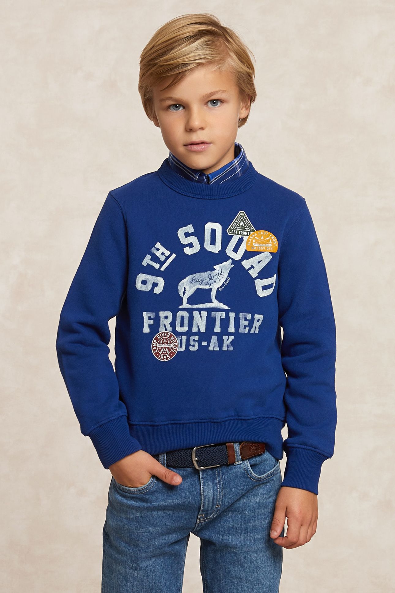 FANTASY FLEECE CREW NECK SWEATER BLUE BEARD 4