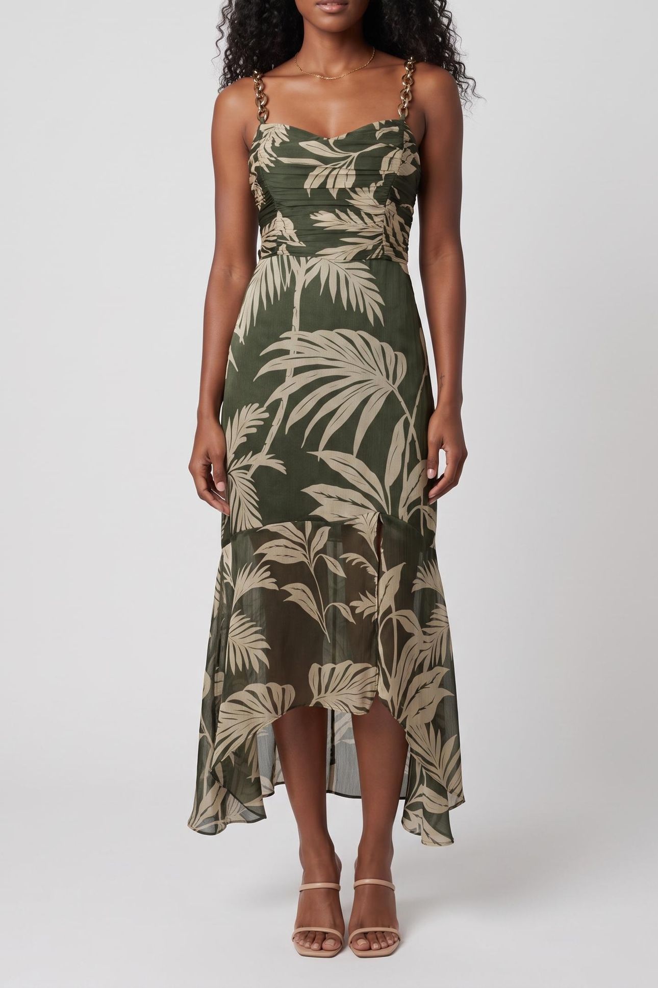 SL STACIE DRESS FOREST TROPICAL PRIN 1