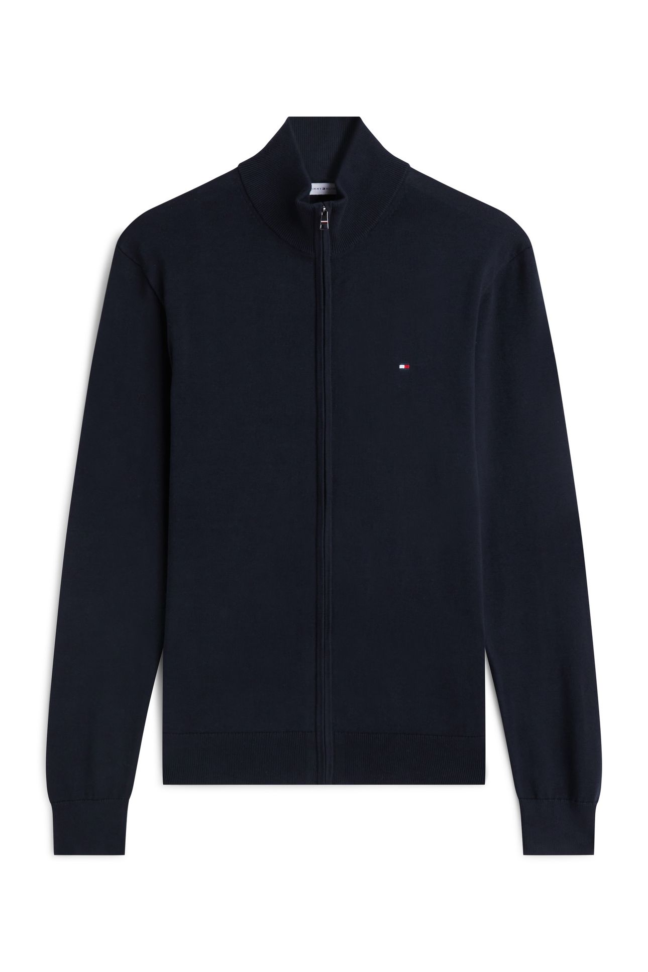 ESSENTIAL COTTON ZIP SWEATER NAVY BLUE/IVORY PETAL 5