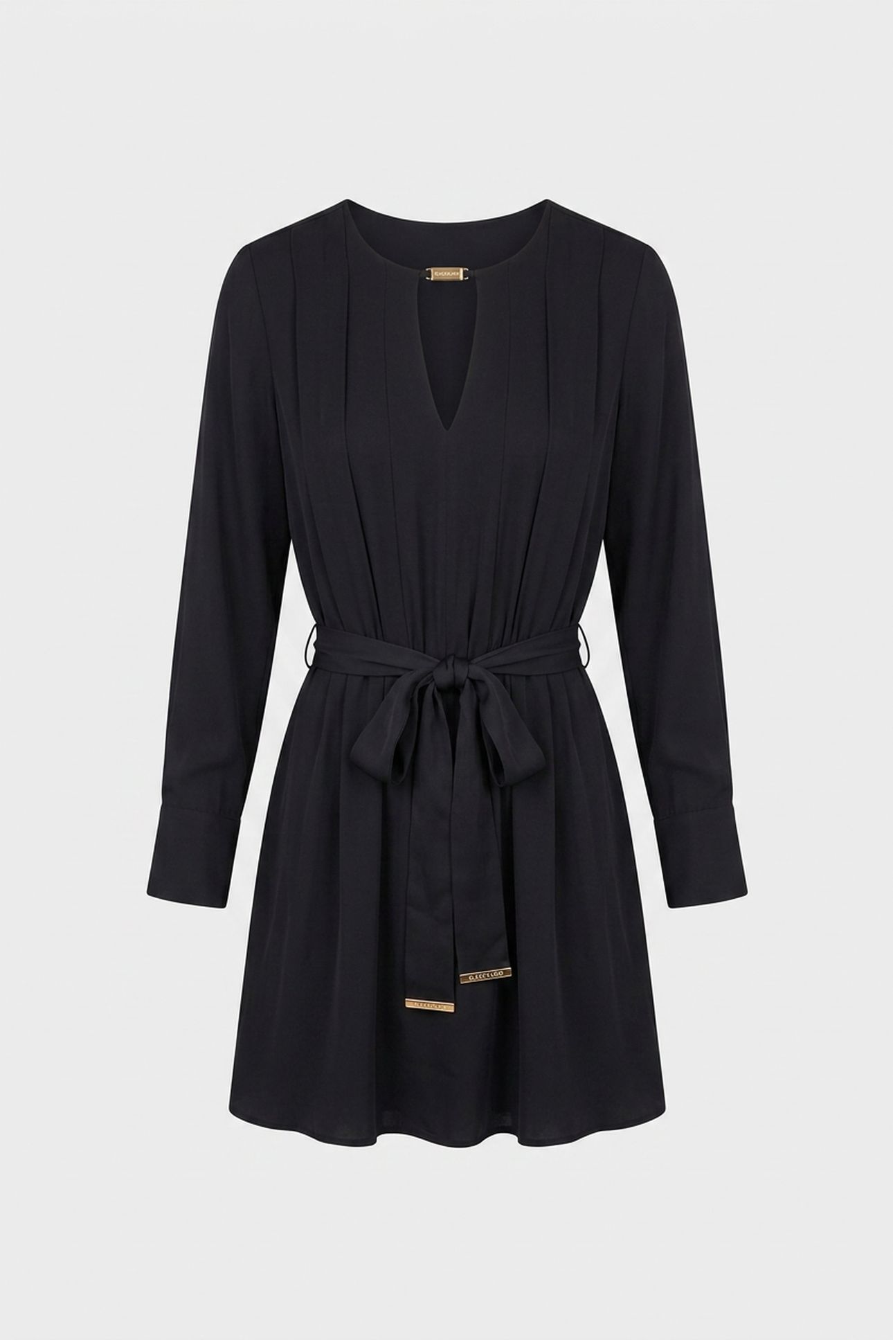 ANITA V NECK FLARED JET BLACK A996 3