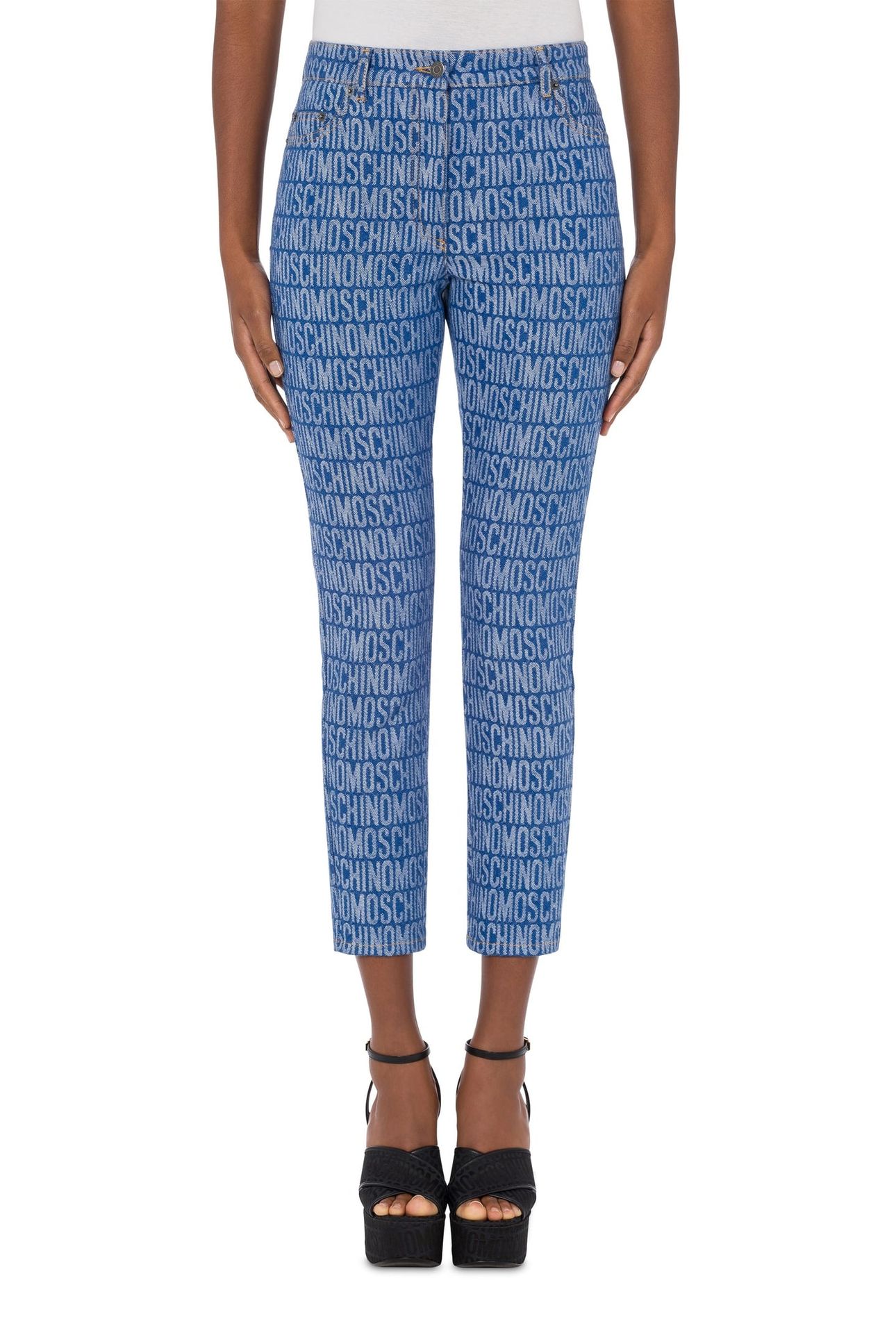 ALLOVER LOGO DENIM TROUSERS BLUE 1
