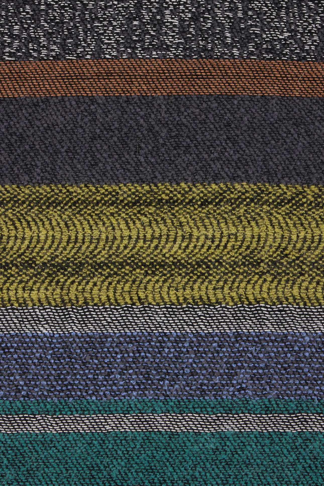 MEN SCARF MOHAIR STRIPE PETROL GREEN 6