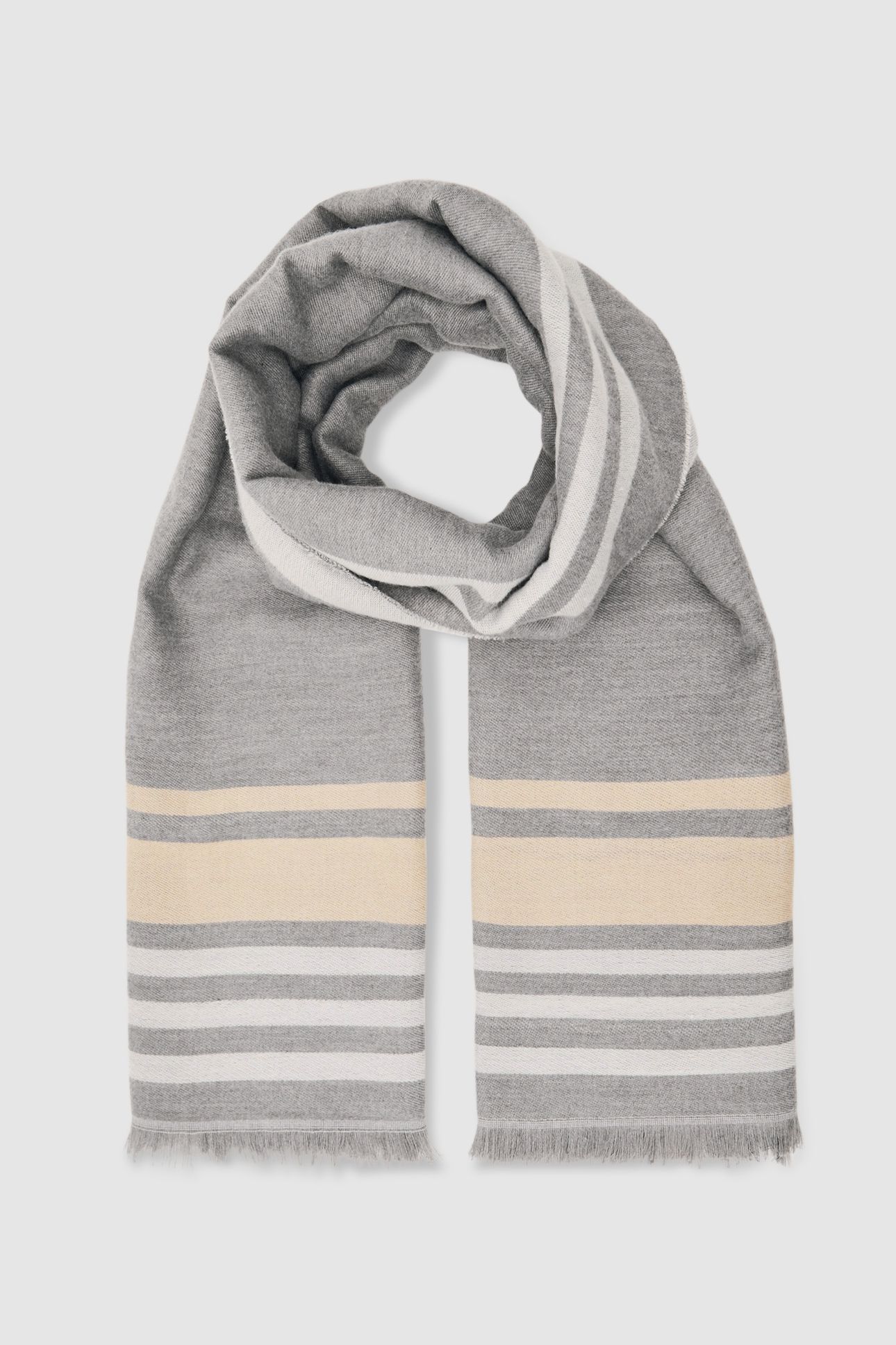 BORDER DETAIL SCARF GREY 2