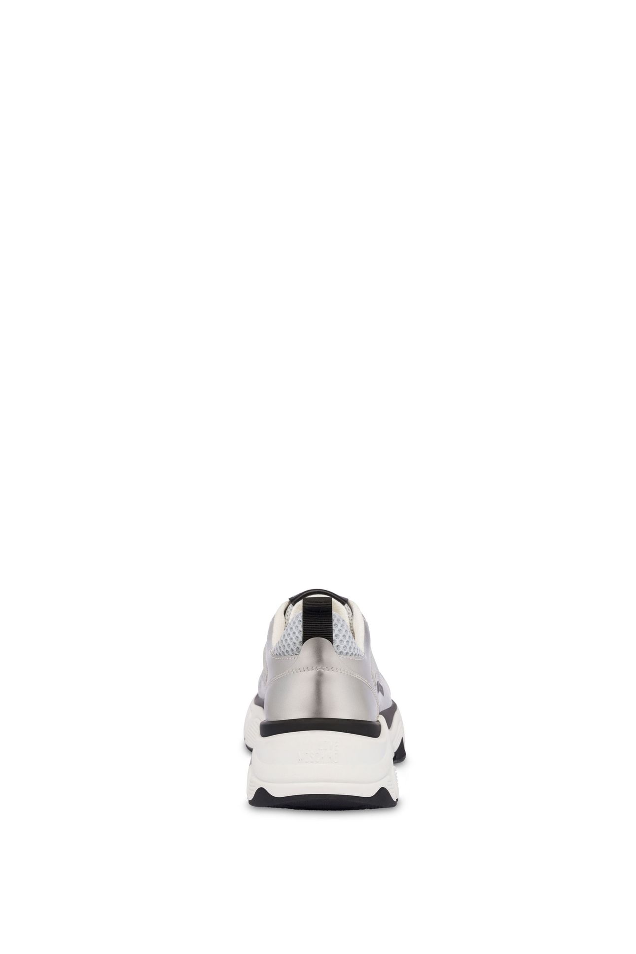LAMINATE AND MESH SNEAKERS SILVER 4