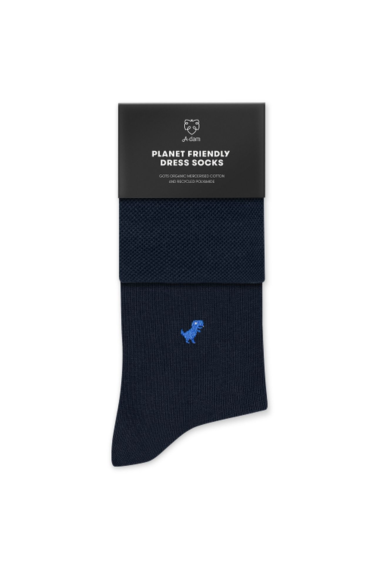 A-DAM 3-PACK DRESS SOCKS NAVY DINO BLUE DARK NAVY 3