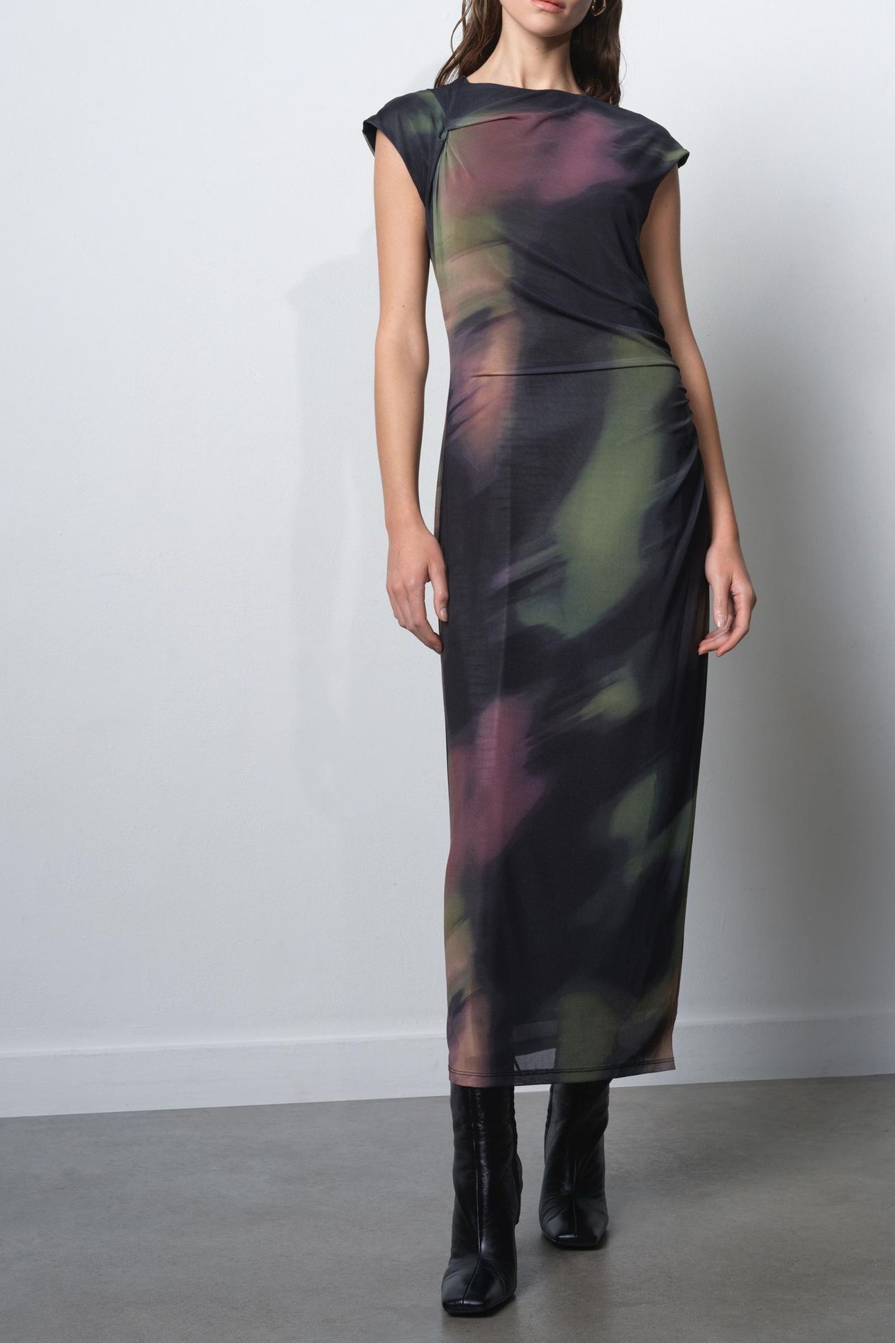 LARA TERISSA MESH DRESS LARA GREEN MULTI 1