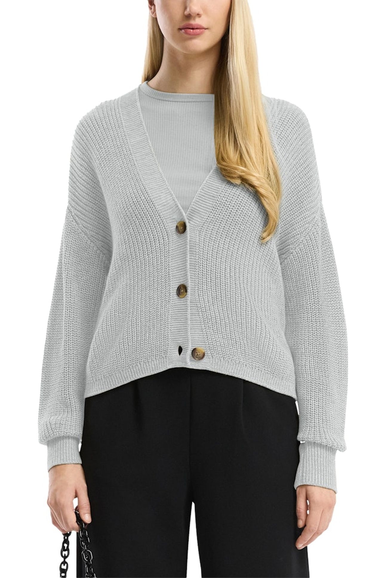 S.OLIVER-QS CARDIGAN GREY/BLACK 2