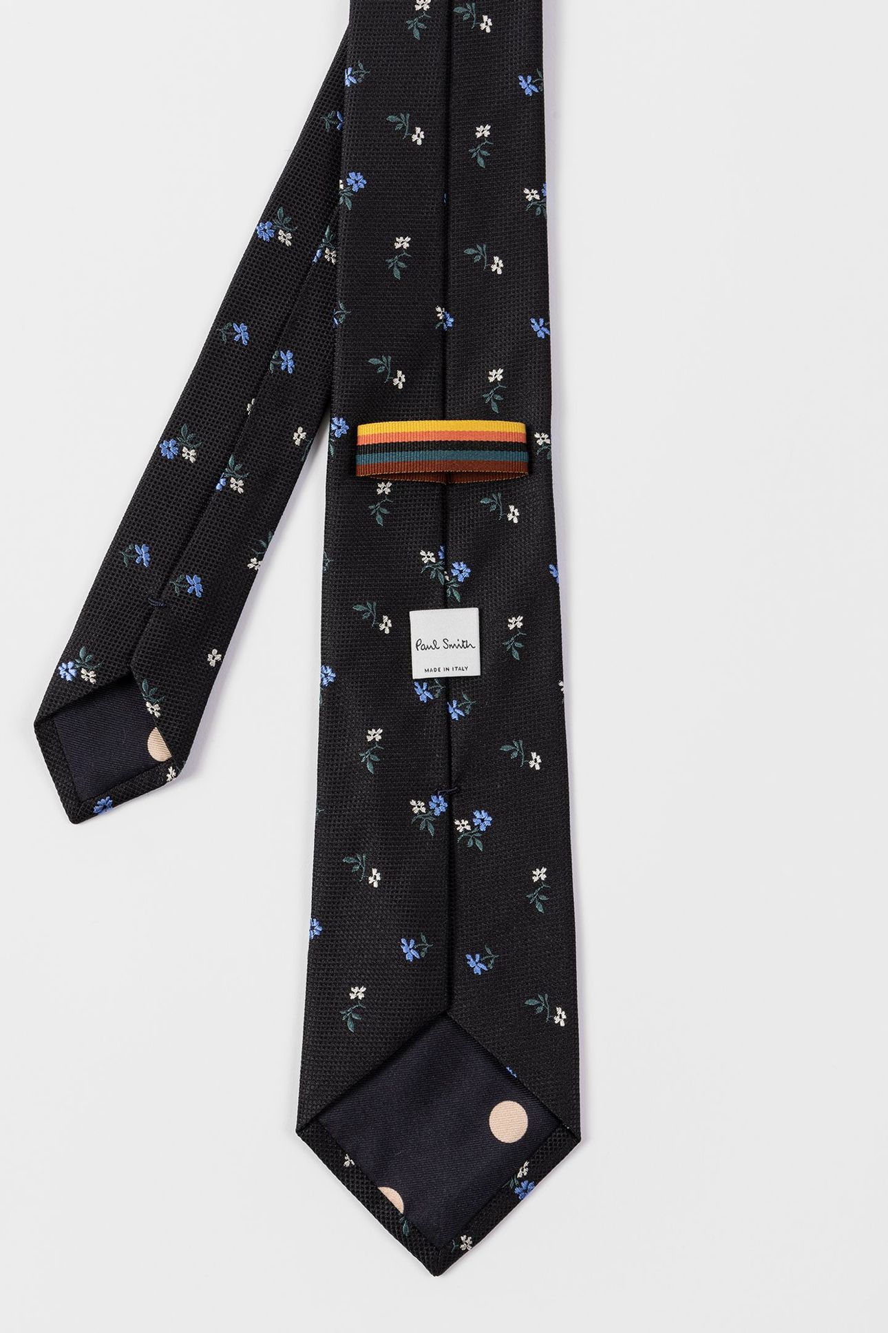 MEN TIE MINI FLOWERS BLACK 2