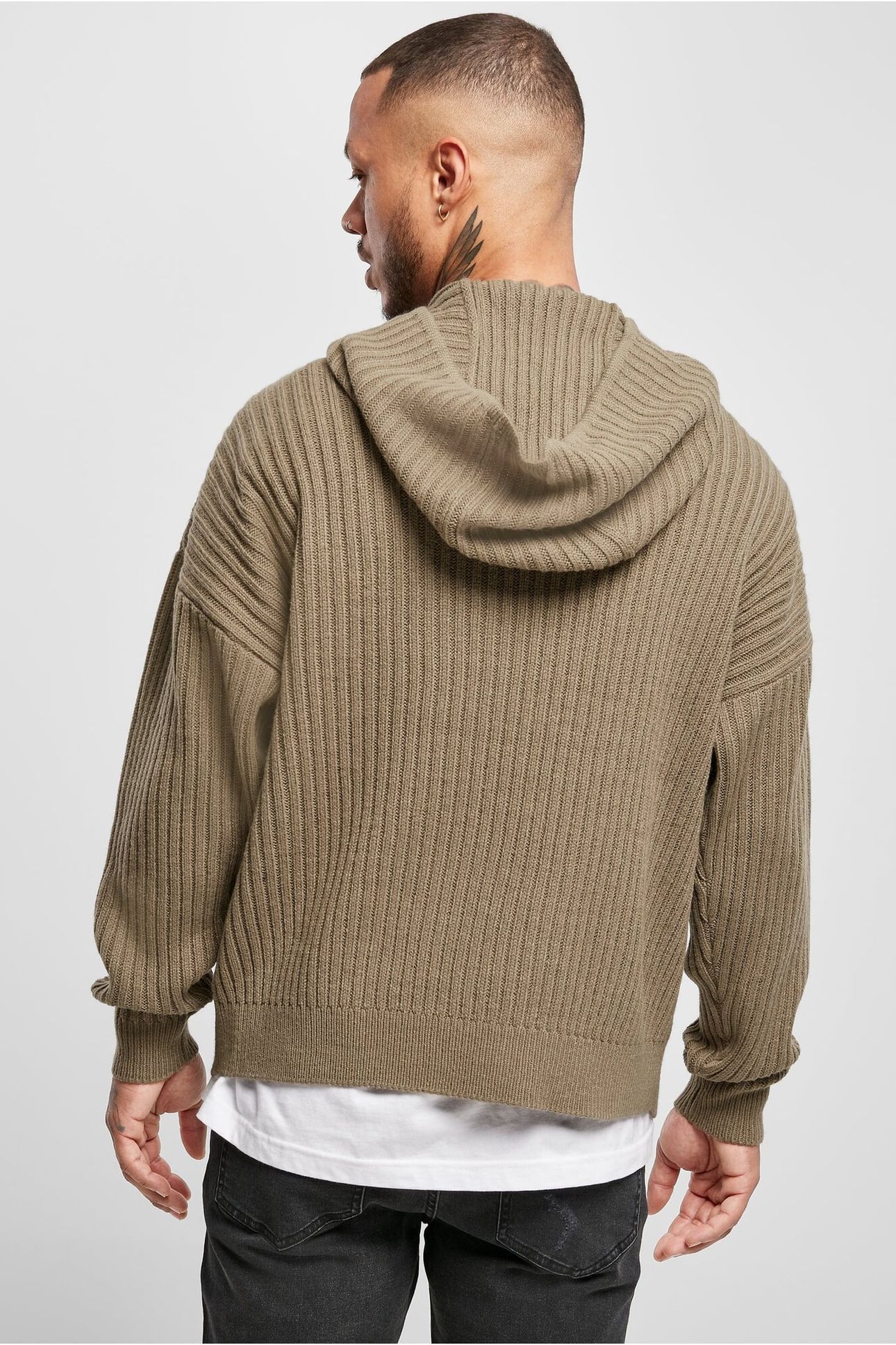 KNITTED HOODY DARKKHAKI 2
