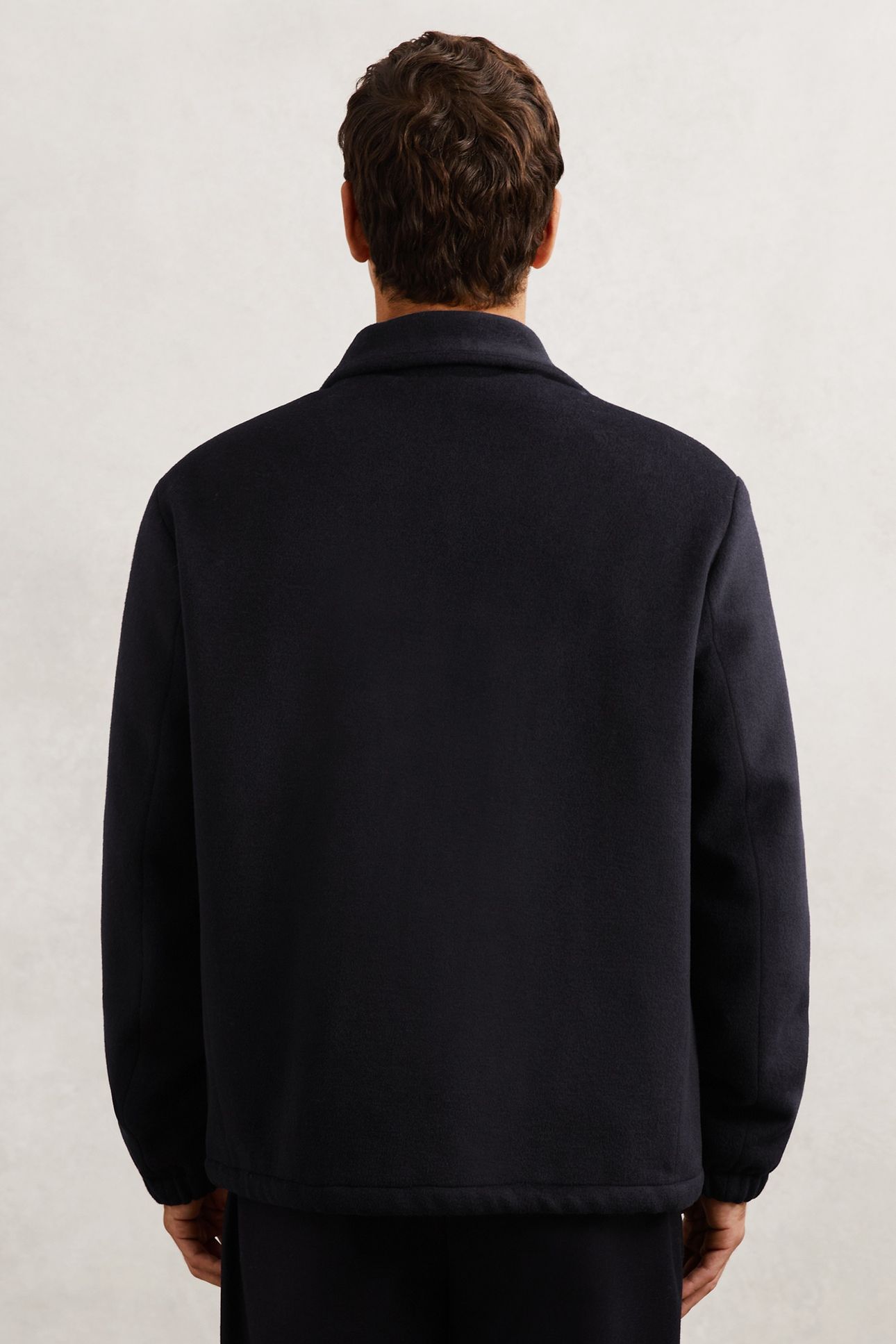 LS WOOL ZIP THROUGH FUNNEL NECK JACKET NAVY 2