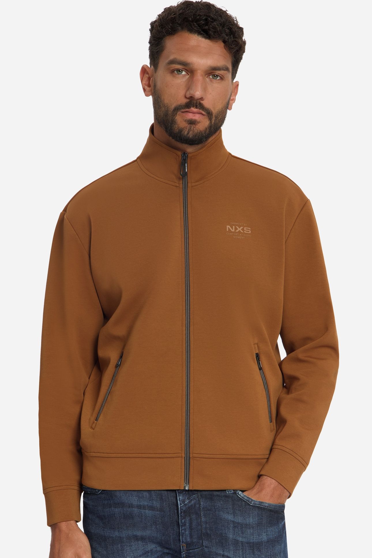 SWEATER FULL ZIP CARAMEL 2