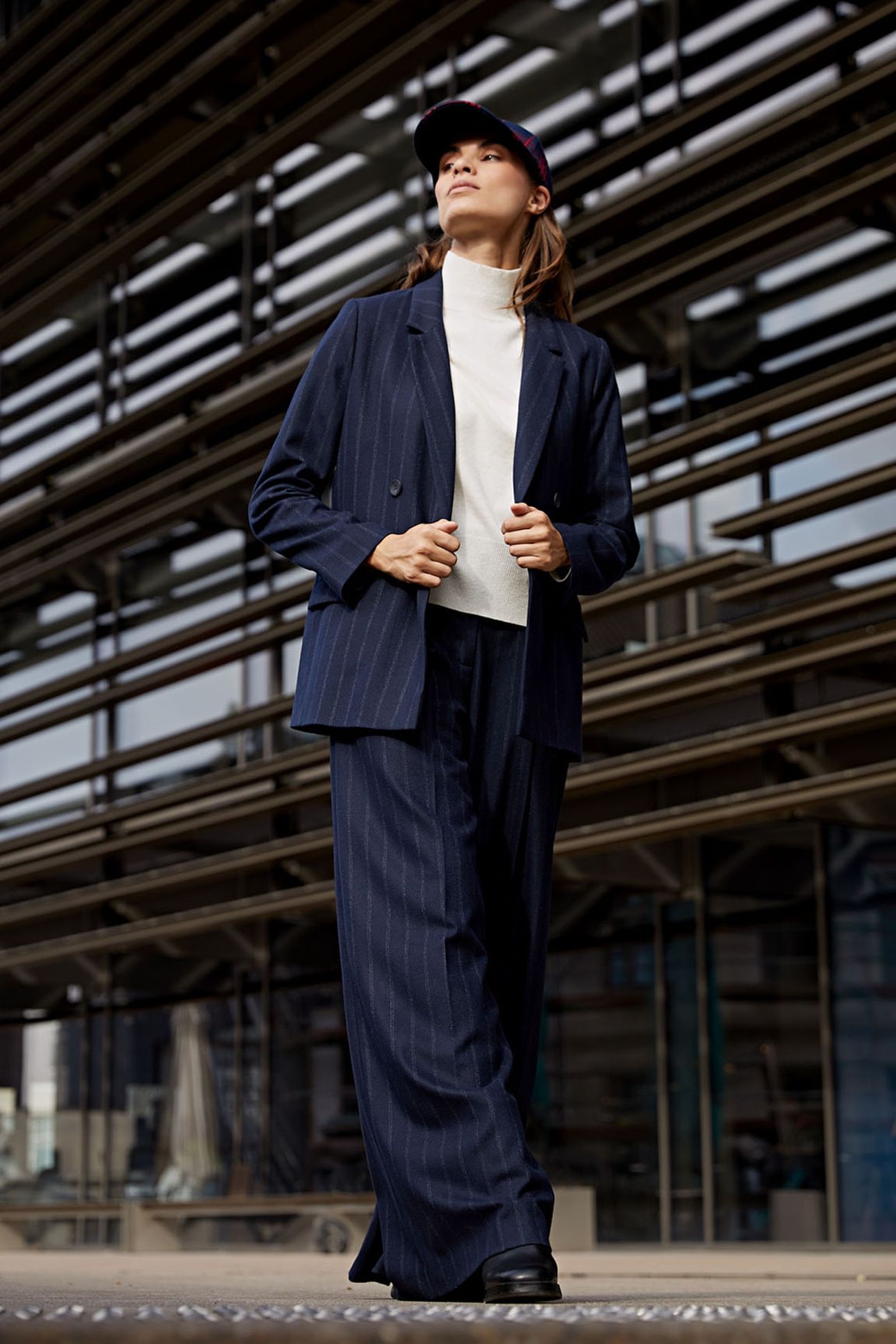 STRIPED BLAZER DOUBLE CLOSURE BLUE 7