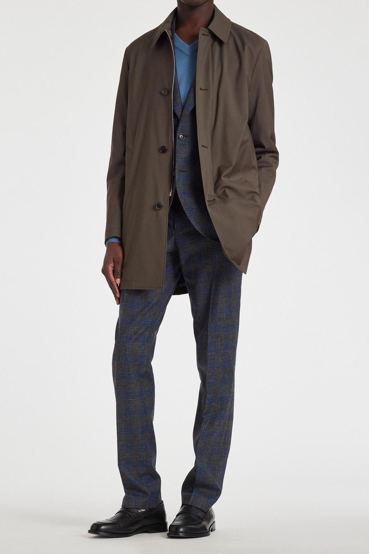 MENS REGULAR FIT COAT WITH GILET SLATE 2