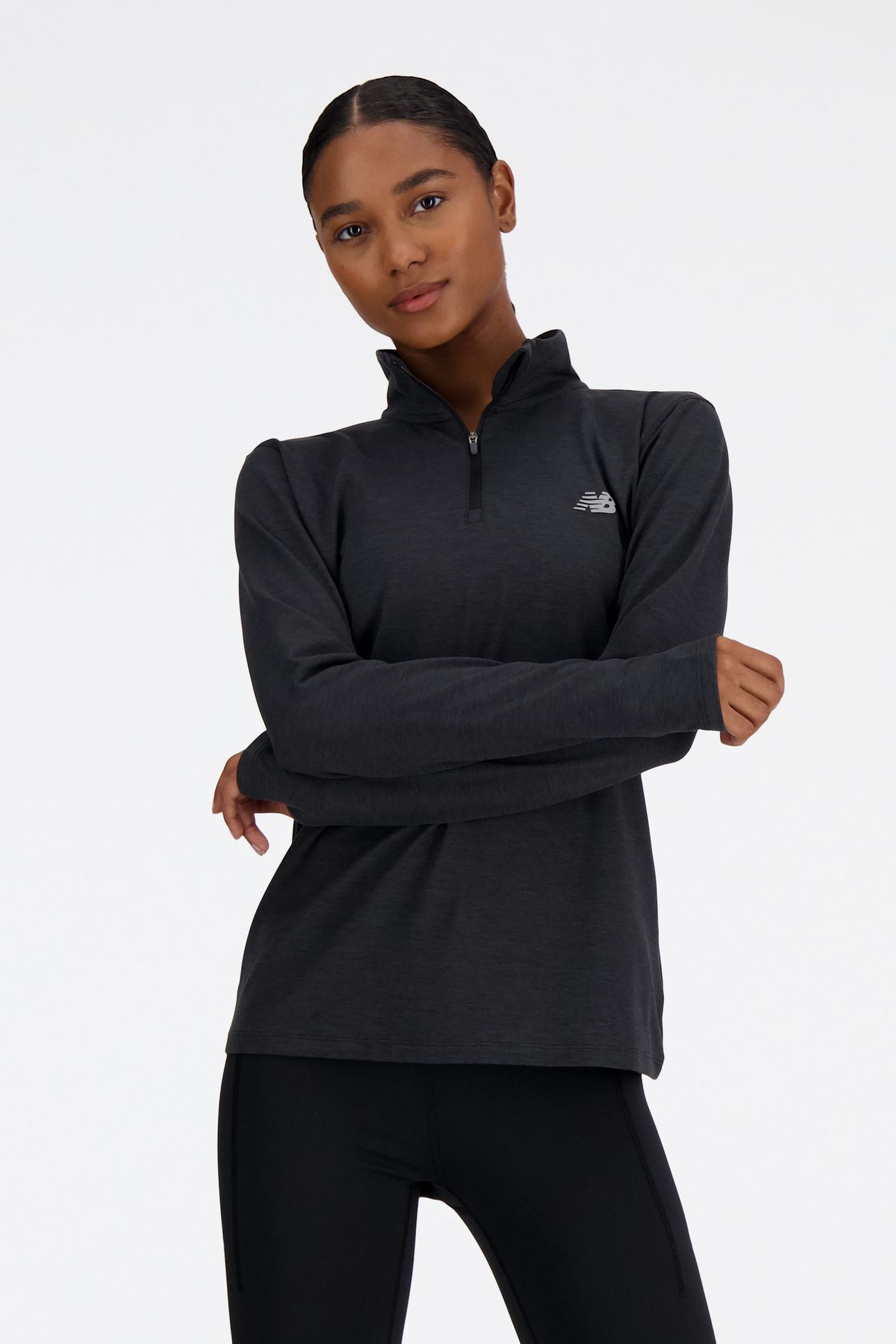 SPORT ESSENTIALS SPACE DYE 1/4 ZIP BKHEATHR 2