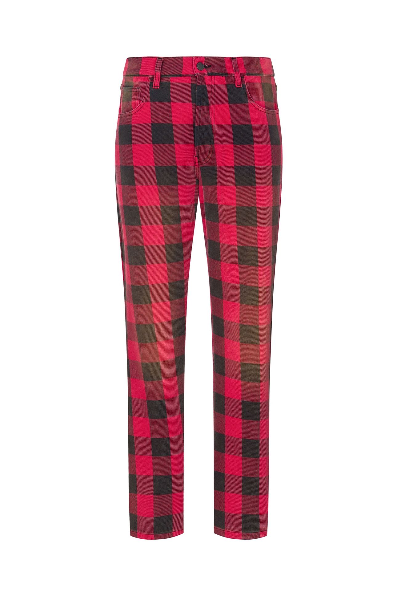 COTTON CHECK TROUSERS BLACK 1