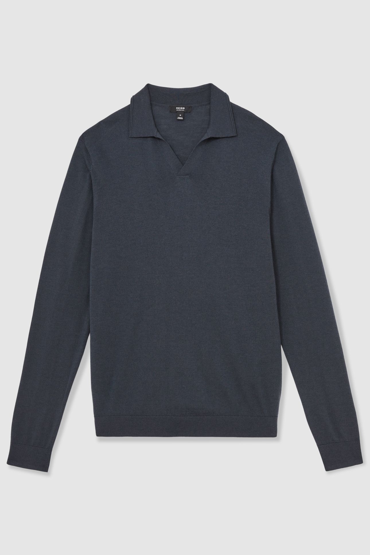 LS MERINO OPEN COLLAR JUMPER MIDNIGHT NAVY 3