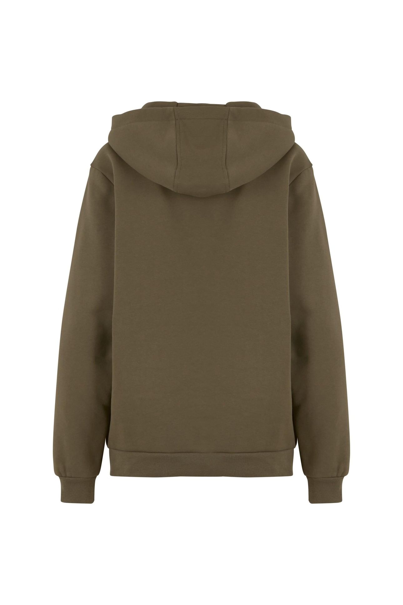 LADIES LOOSE BRUSHED FLEECE HOODY OLIVE 4