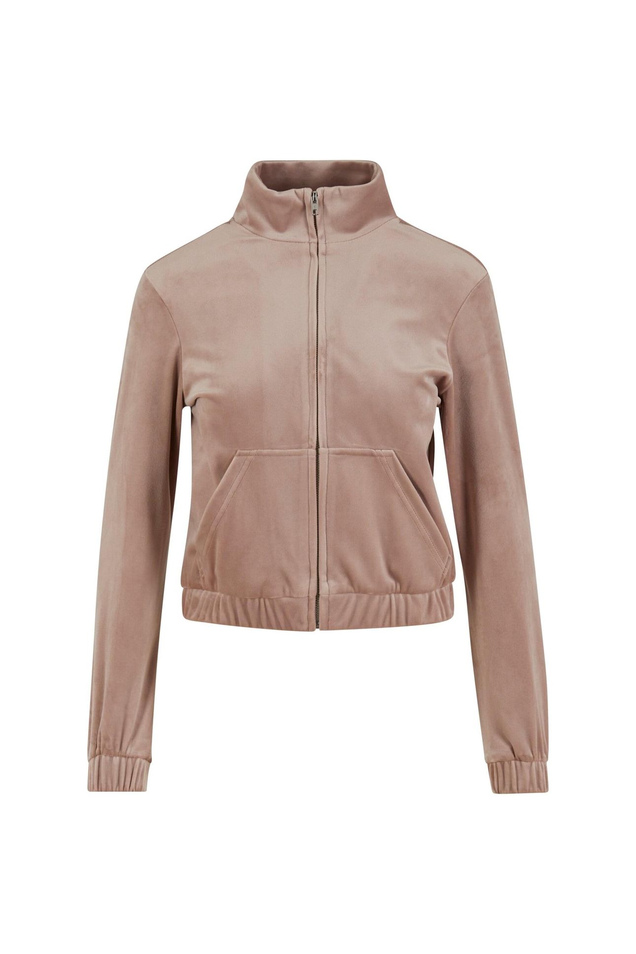 LADIES SHORT VELVET TRACK JACKET DUSKROSE 3