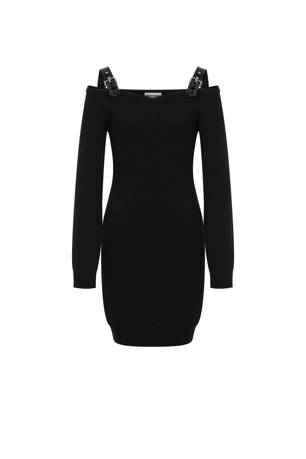 BONDAGE BUCKLE RECYCLED CASHMERE DRESS BLACK 3