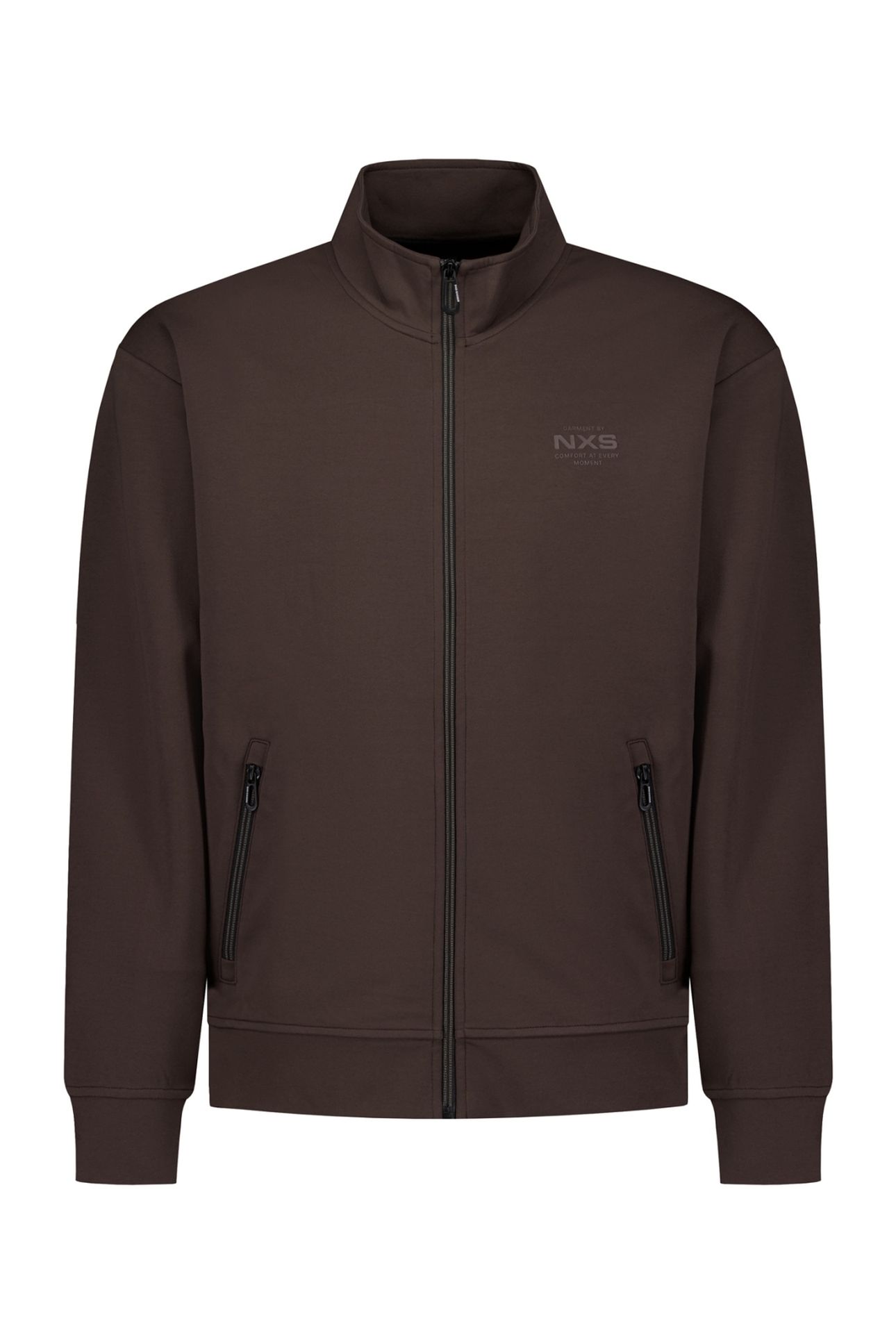 SWEATER FULL ZIP DARK BROWN 5