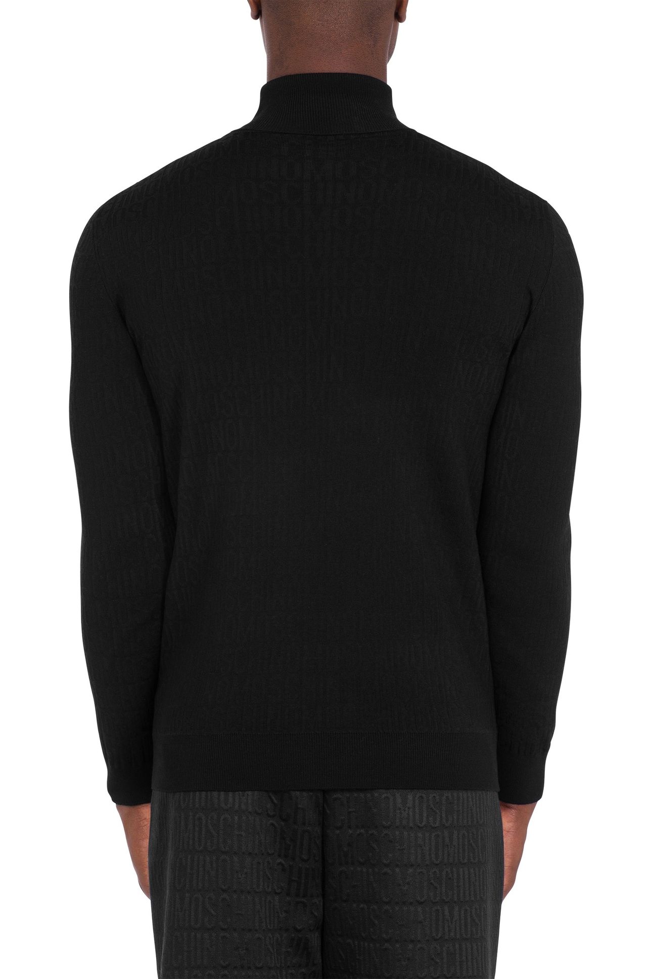 ALLOVER LOGO HIGH COLLAR SWEATER BLACK 2