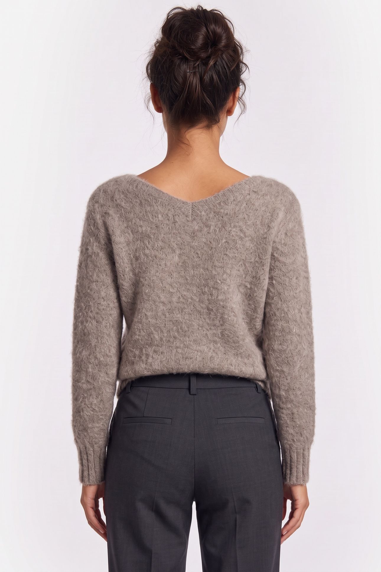 AGNES BOAT NECK TOP SILK TAUPE MULTI 2