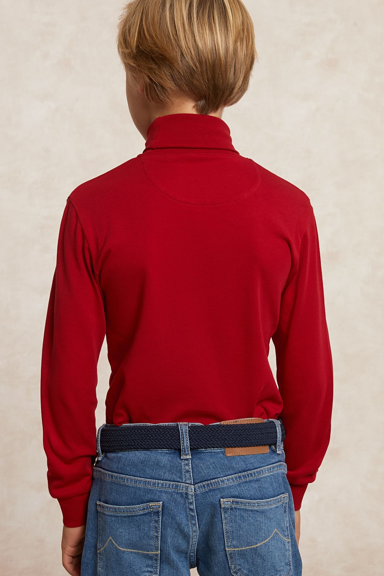 BASIC ROLL NECK T-SHIRT POPPY RED 2