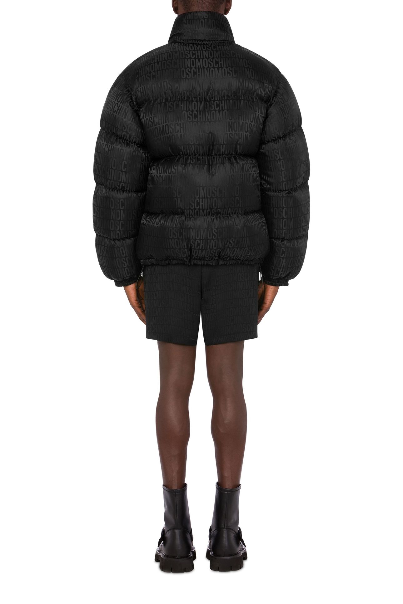 ALLOVER LOGO JACQUARD NYLON DOWN JACKET BLACK 2