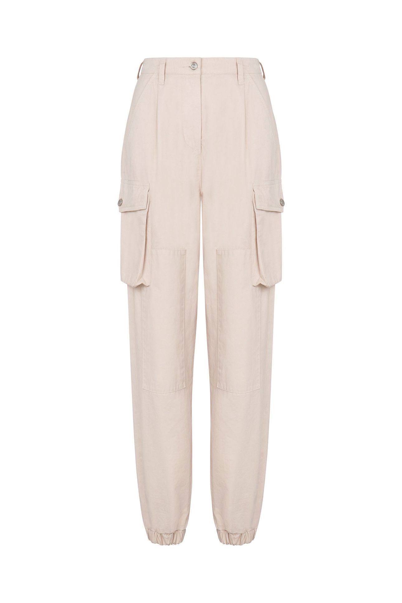 GARMENT-DYED GABARDINE CARGO TROUSERS BEIGE 3