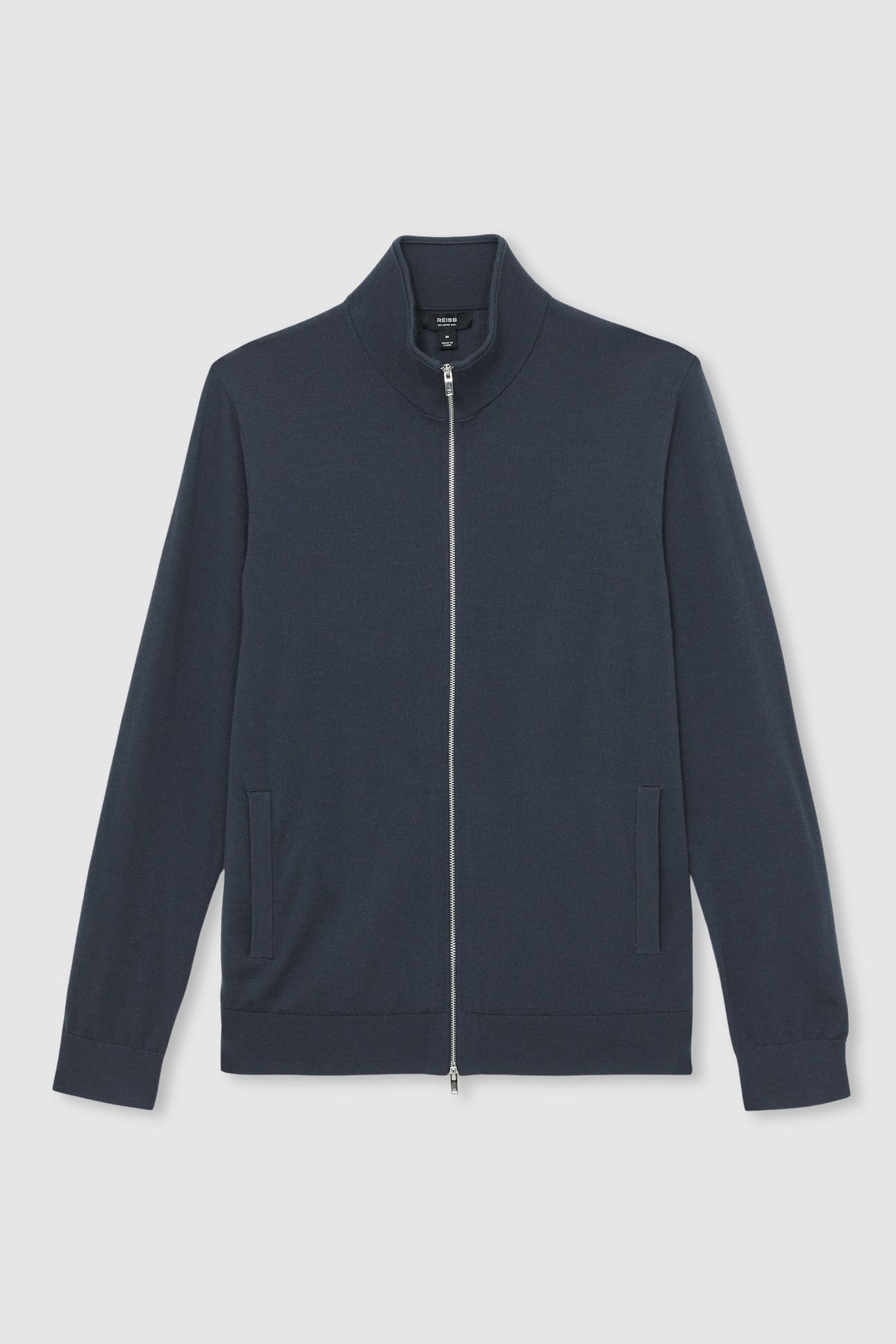 LS MERINO ZIP THROUGH FUNNEL MIDNIGHT NAVY 4