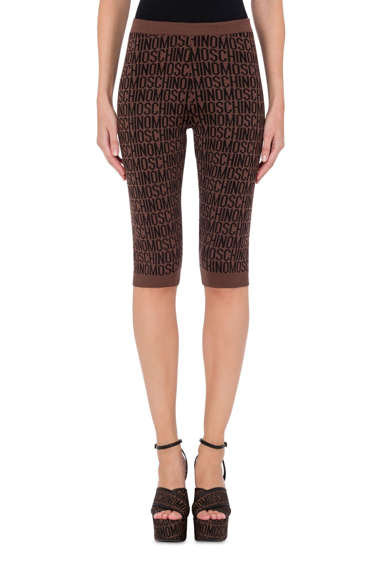 ALLOVER LOGO WOOL LEGGINGS BROWN 1