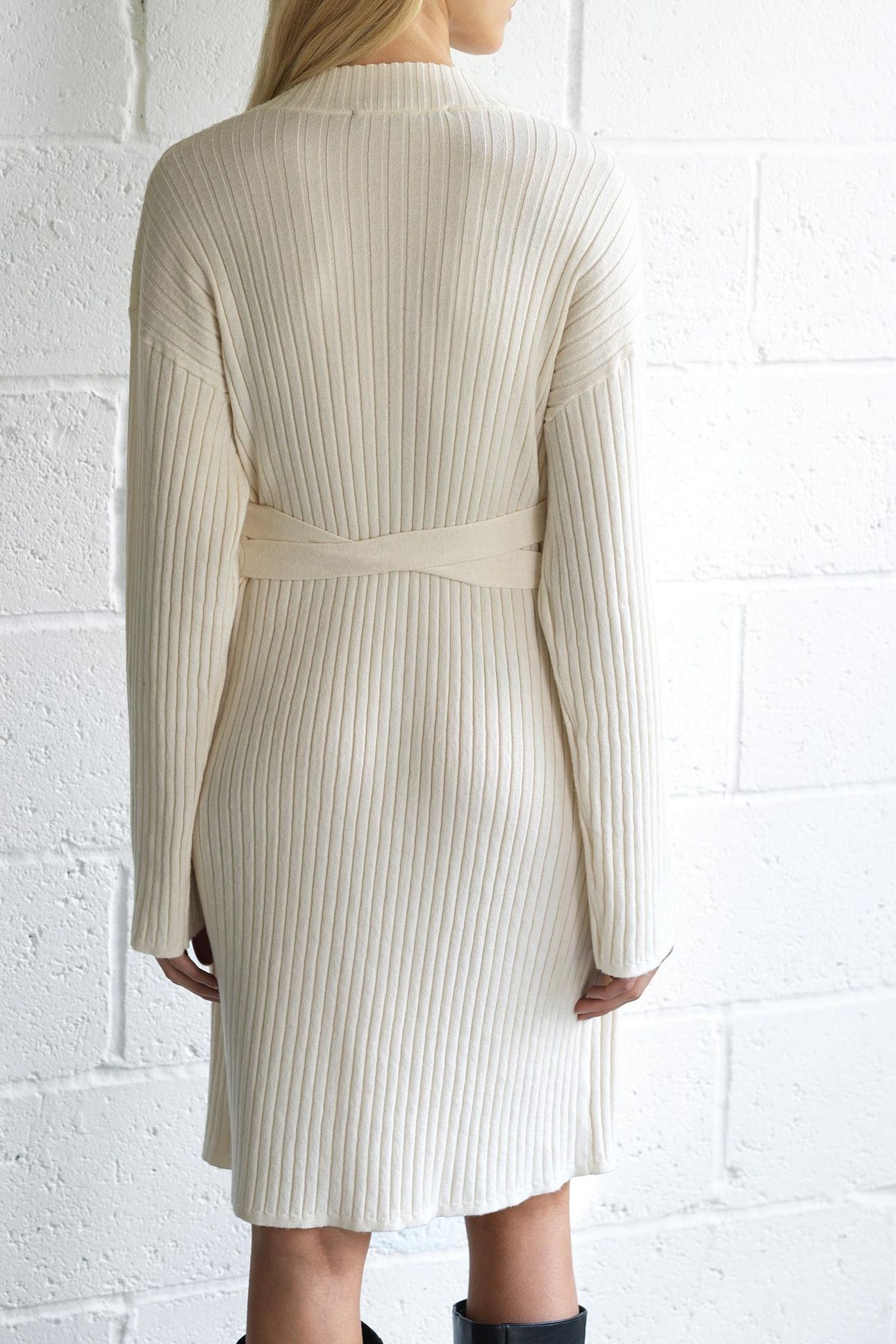 CAMMI KNIT LS DRESS PORCELAIN CREAM 3