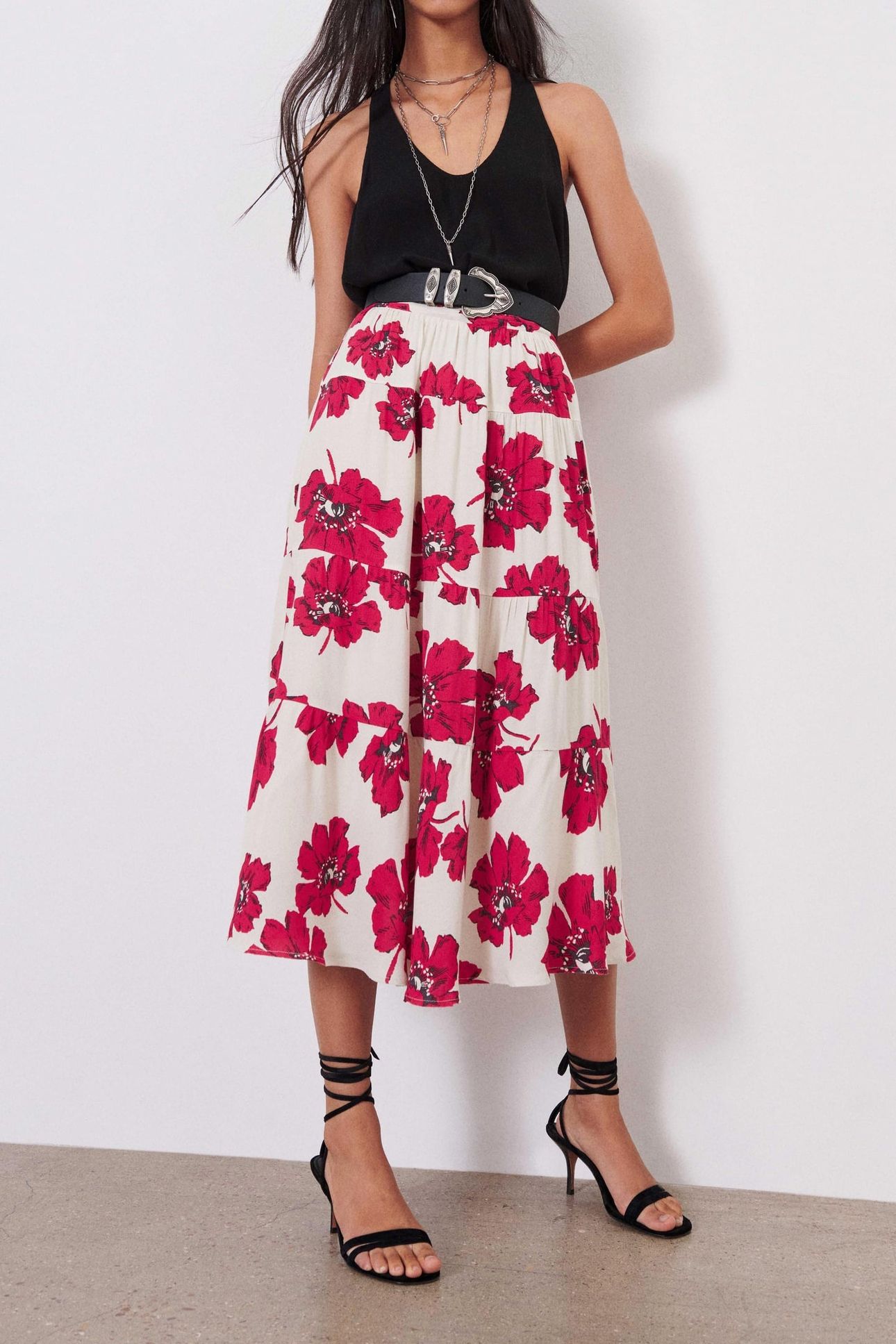 MID-LENGTH SKIRT ROUGE 1
