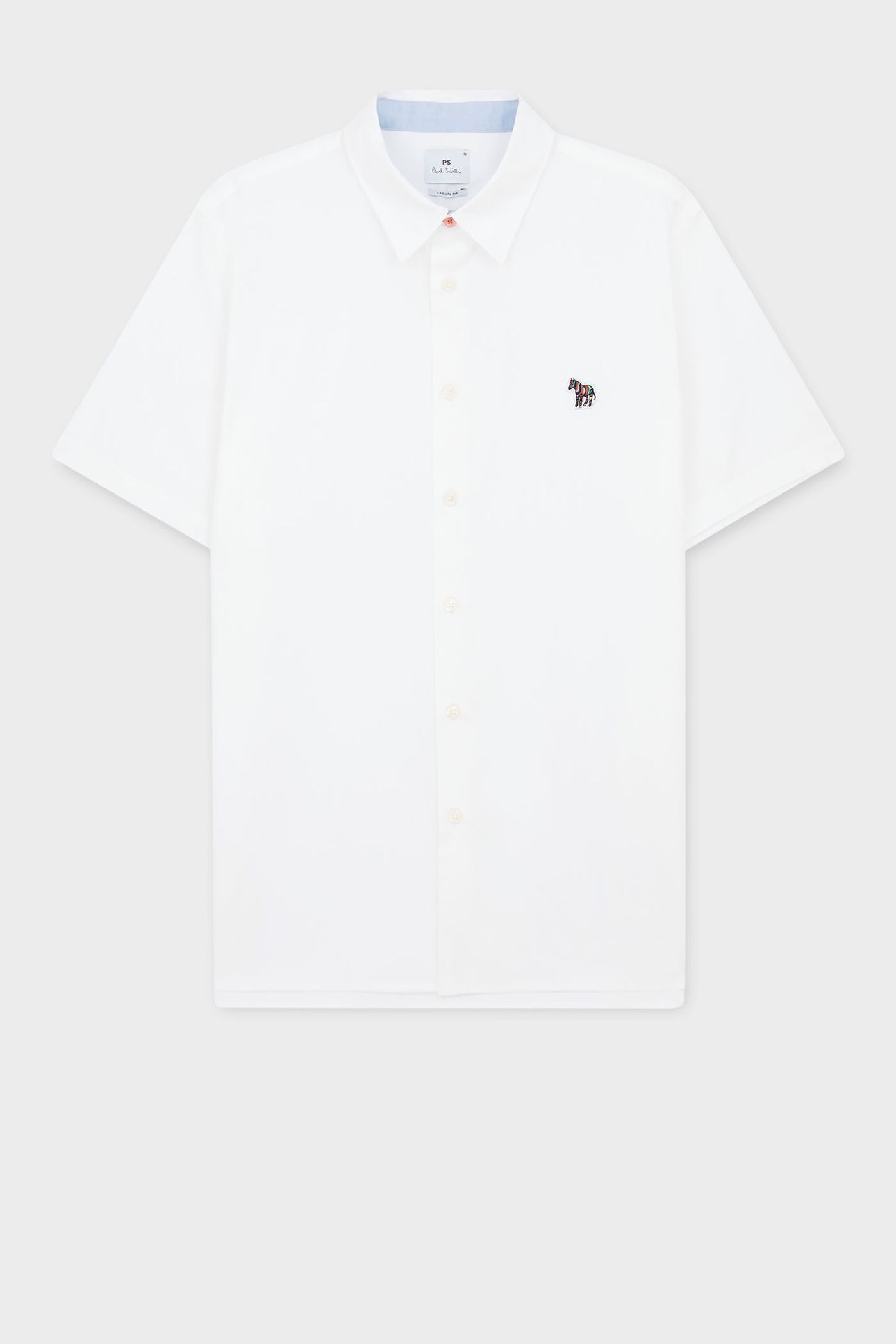 MENS SS CASUAL FIT SHIRT ZEB BADGE WHITE 2