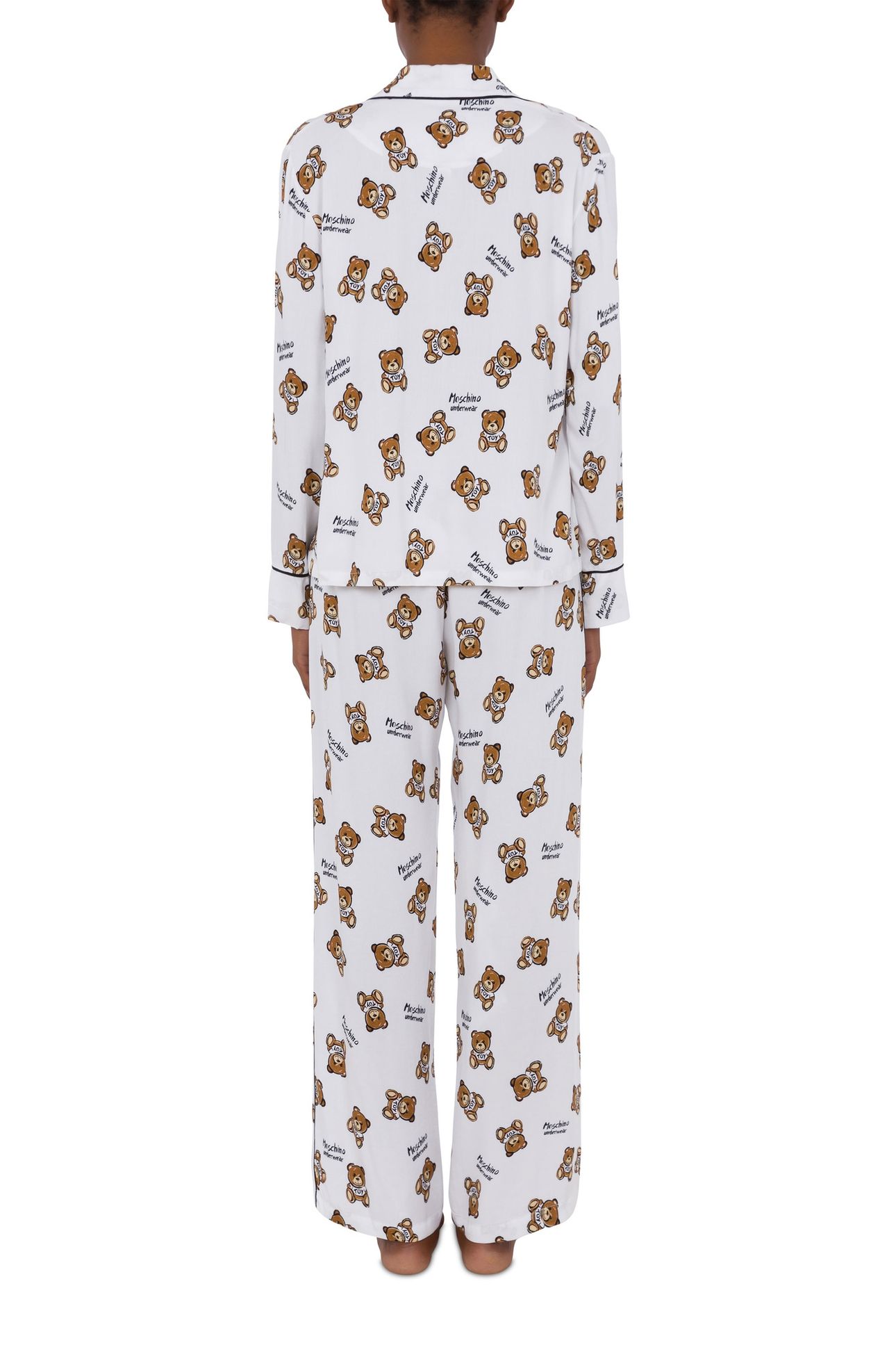 ALLOVER TEDDY BEAR TWILL PYJAMAS WHITE 2