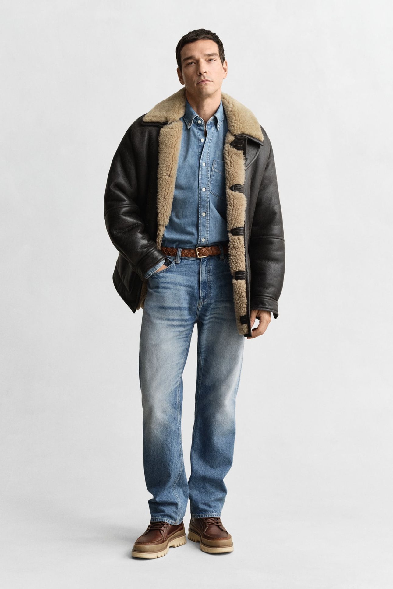 REG DENIM SHIRT SEMI LIGHT BLUE WORN IN 3