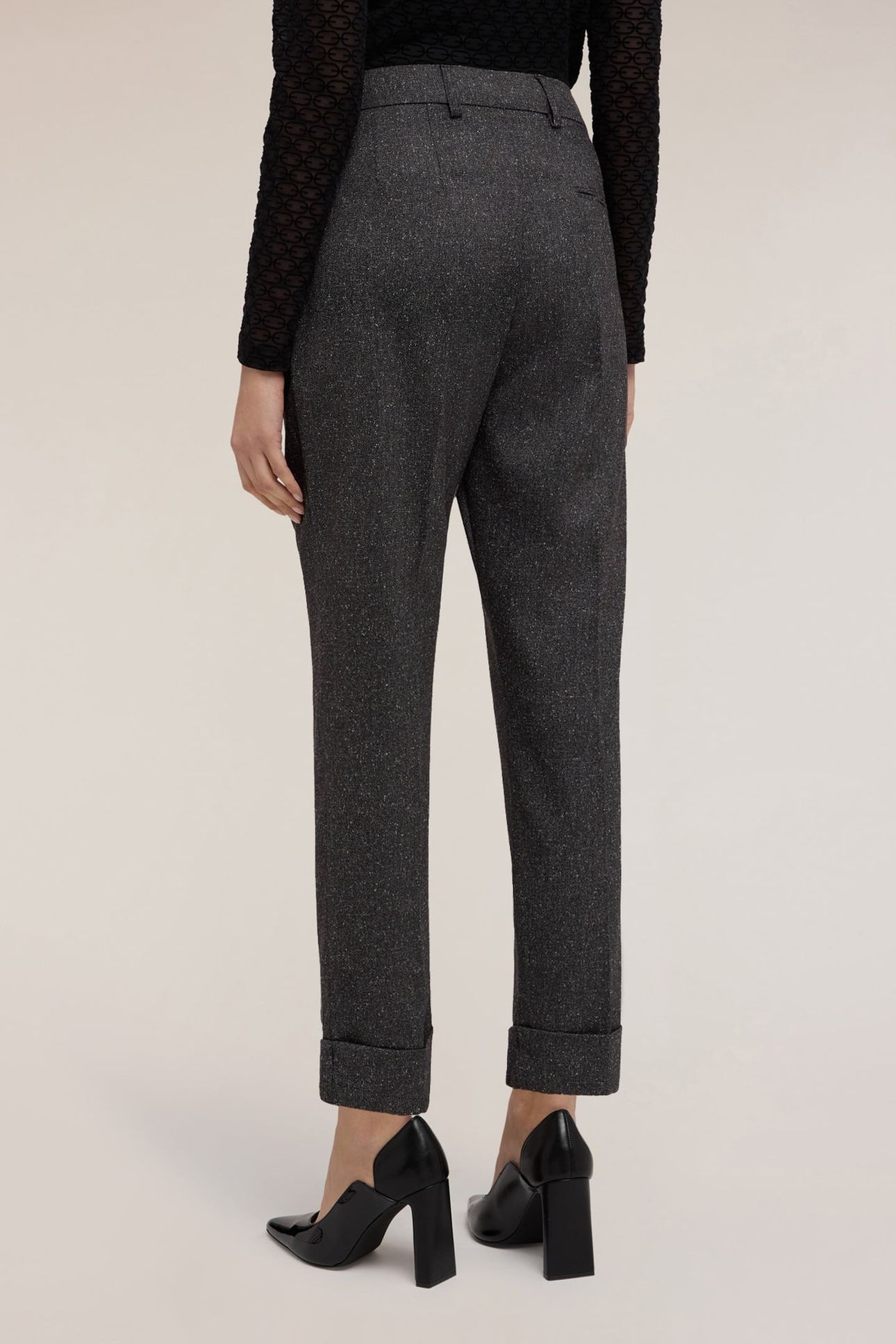 CUFFED TROUSERS IN YARN-DYED FABRIC GREY 3