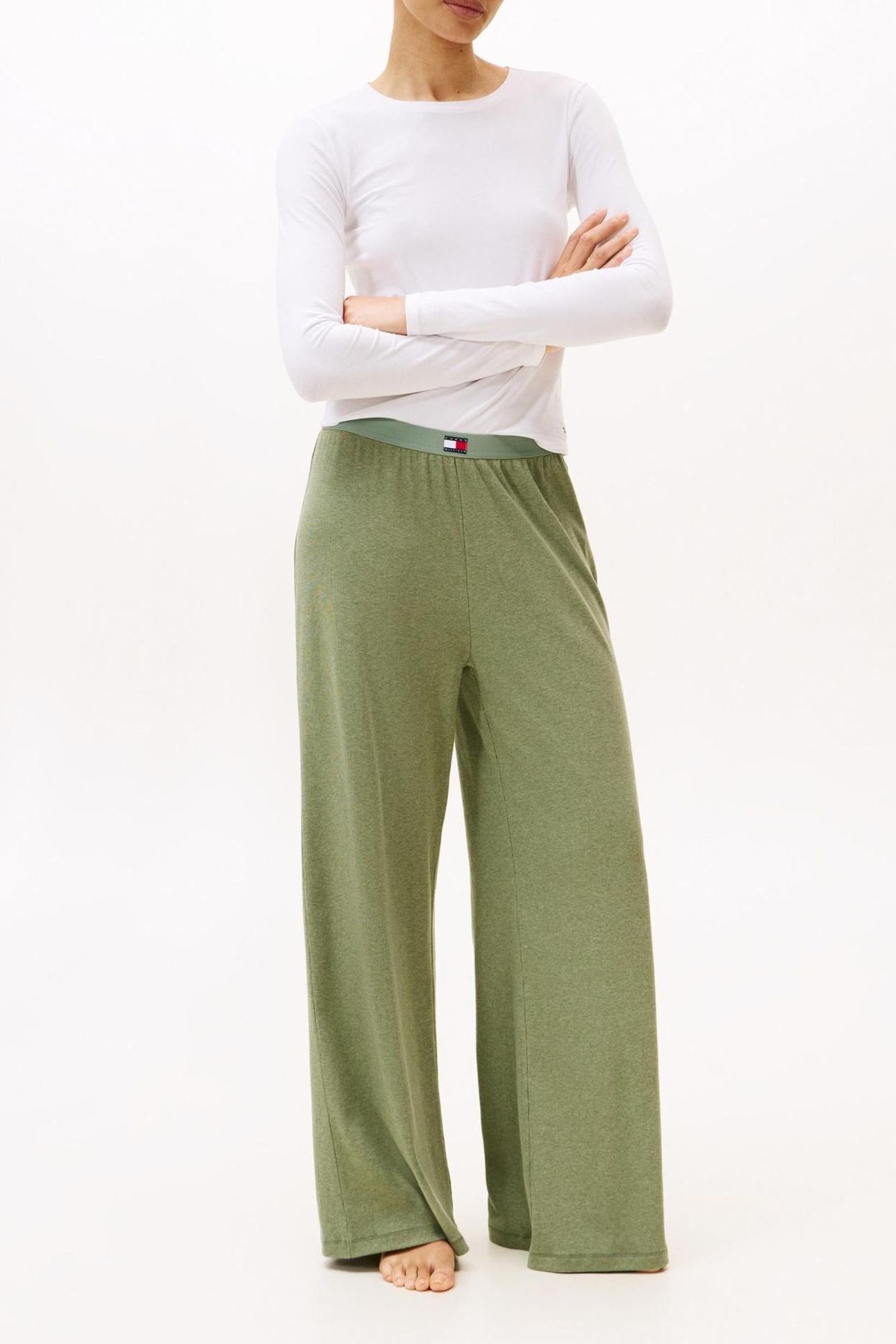 RIB PANTS KHAKI HEATHER 1