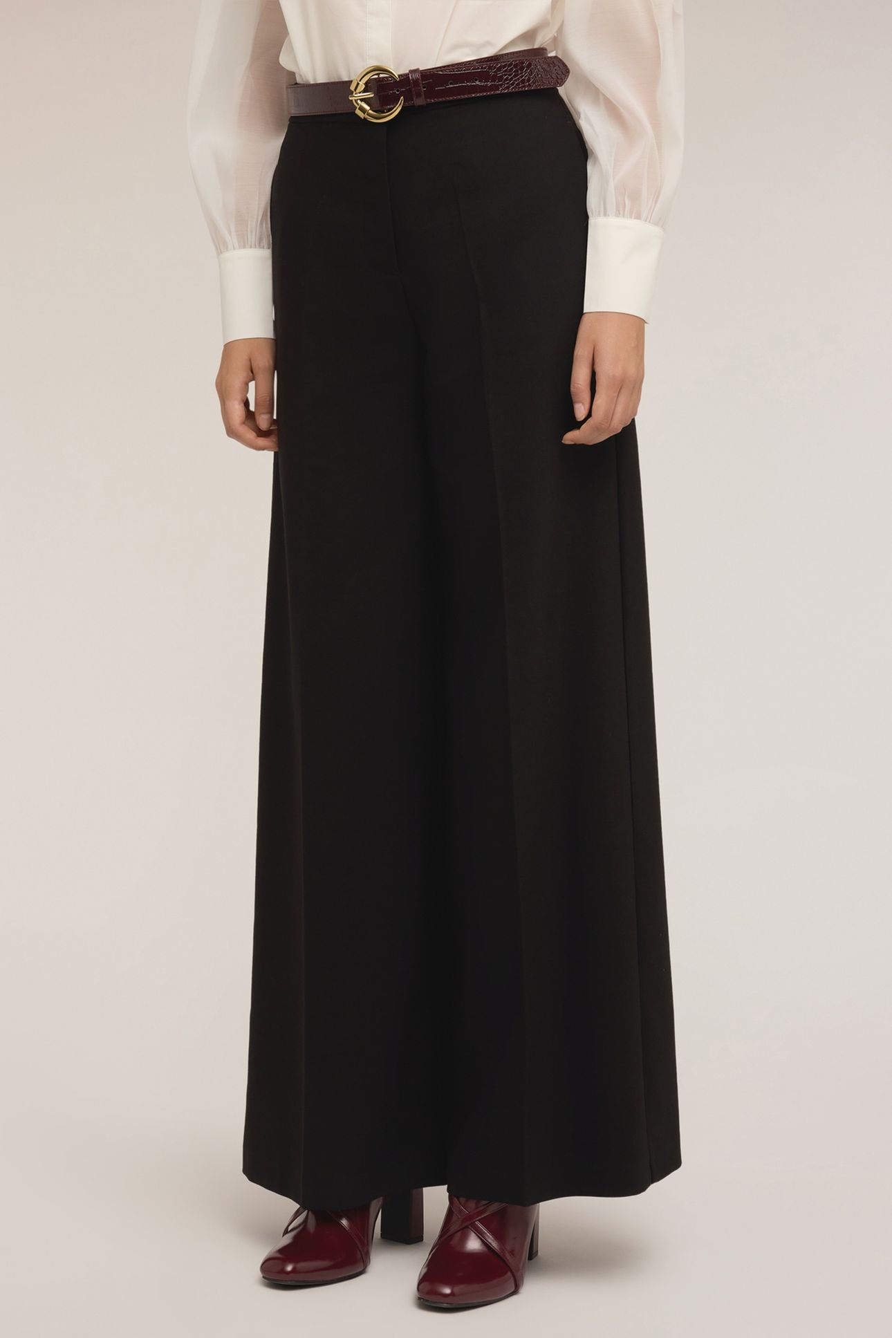 PALAZZO PANTS IN POLYVISCOSE BLACK 1