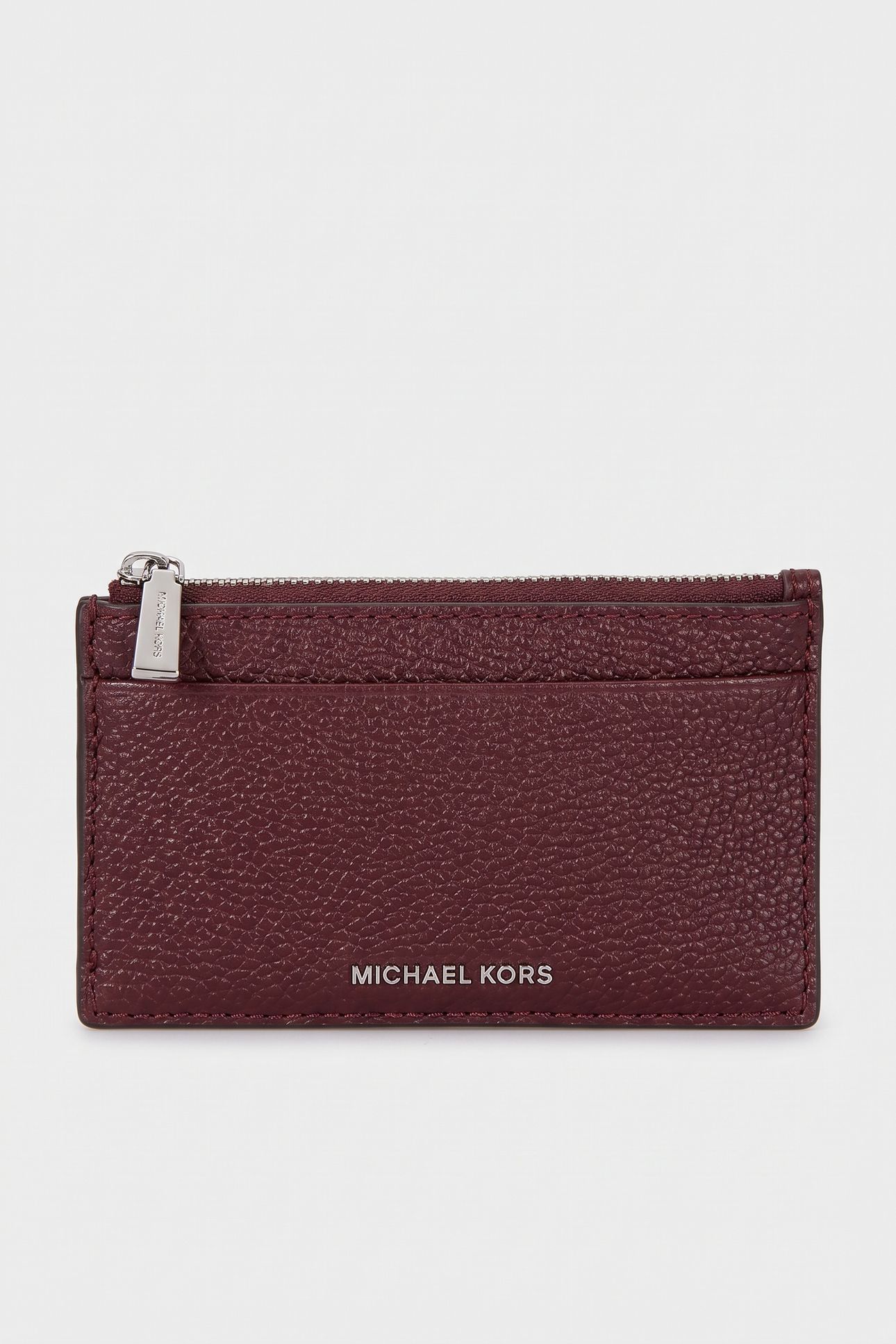 SMALL ZIP KEY CARD CASE OXBLOOD 1